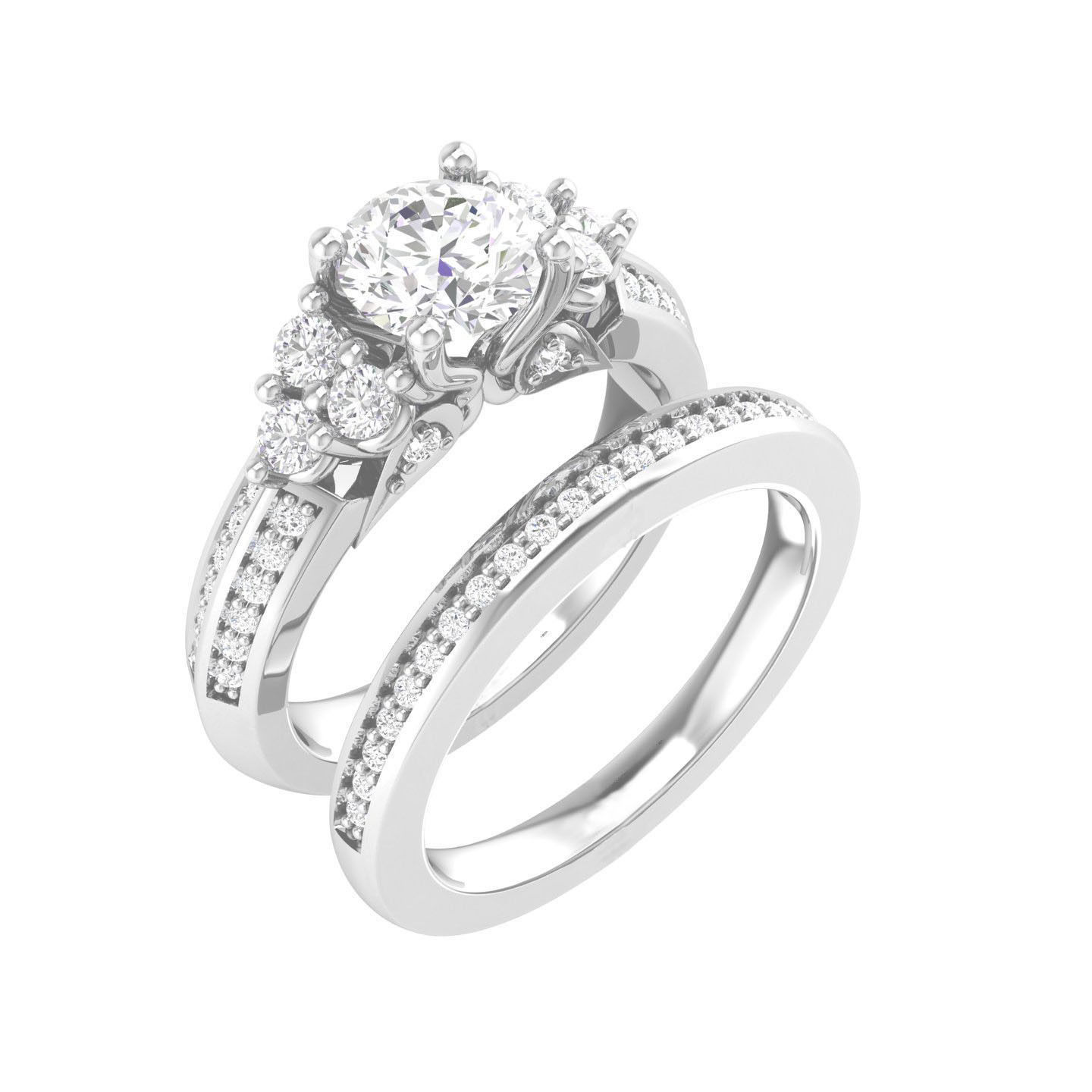 Solitaire Ring with Band - 137402 3D print model_7