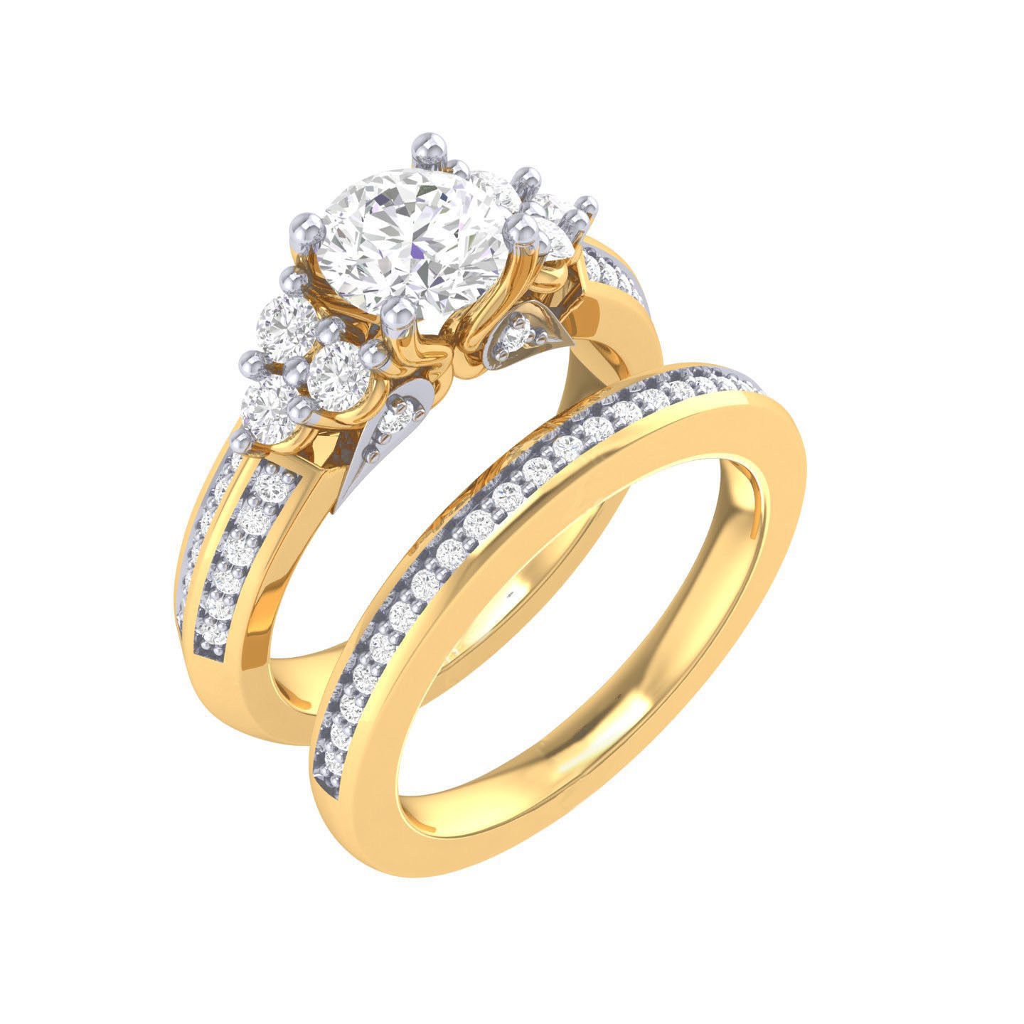 Solitaire Ring with Band - 137402 3D print model_11