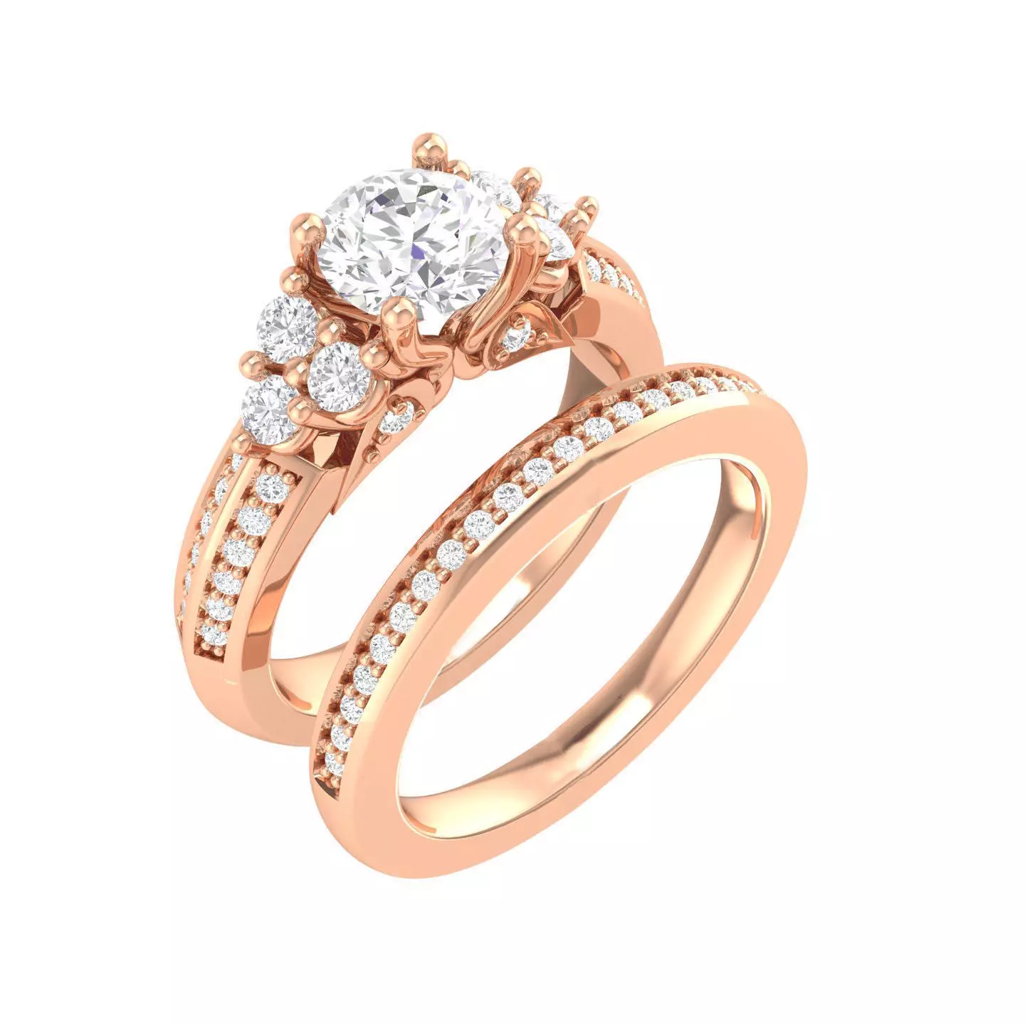 Solitaire Ring with Band - 137402 3D print model_0