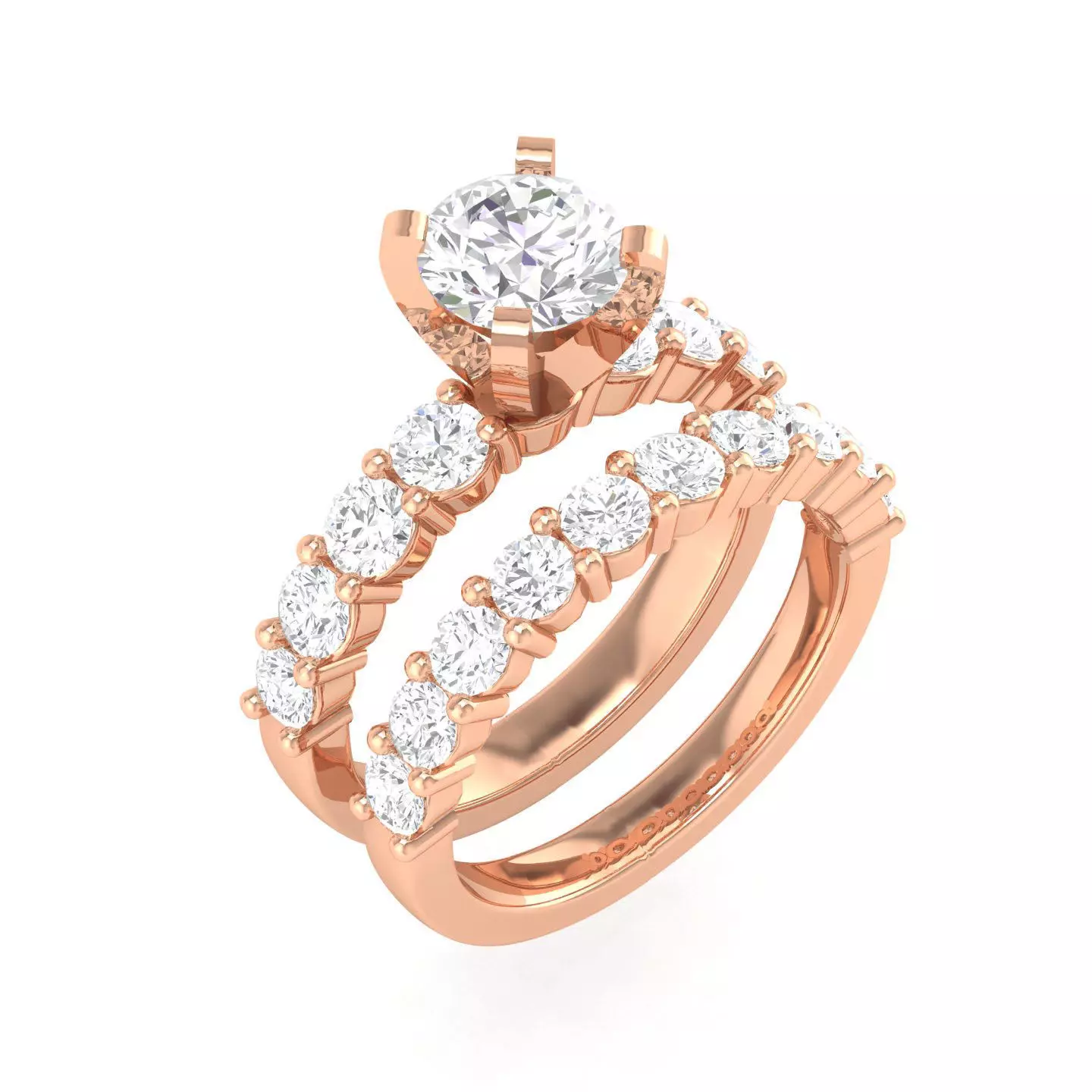 Solitaire Ring with Band - 137399 3D print model