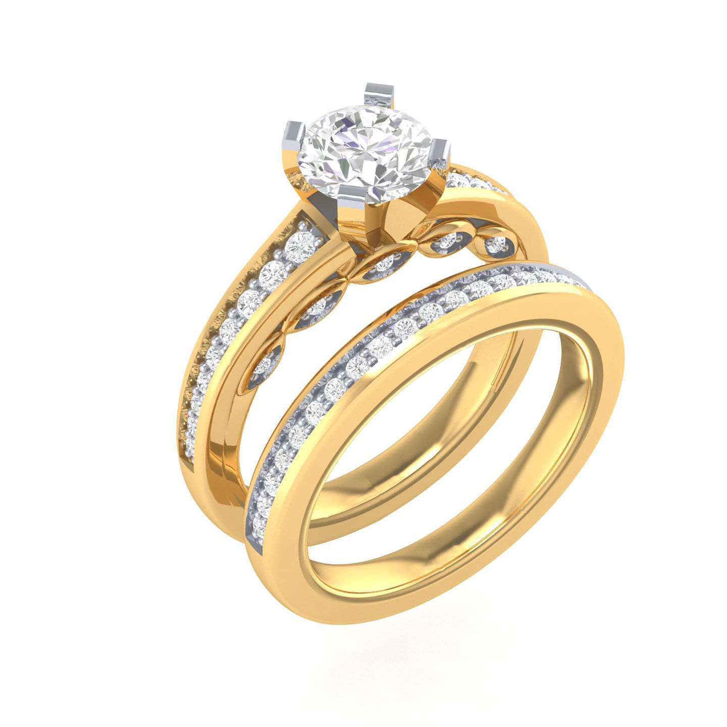 Solitaire Ring with Band - 137387 3D print model_11