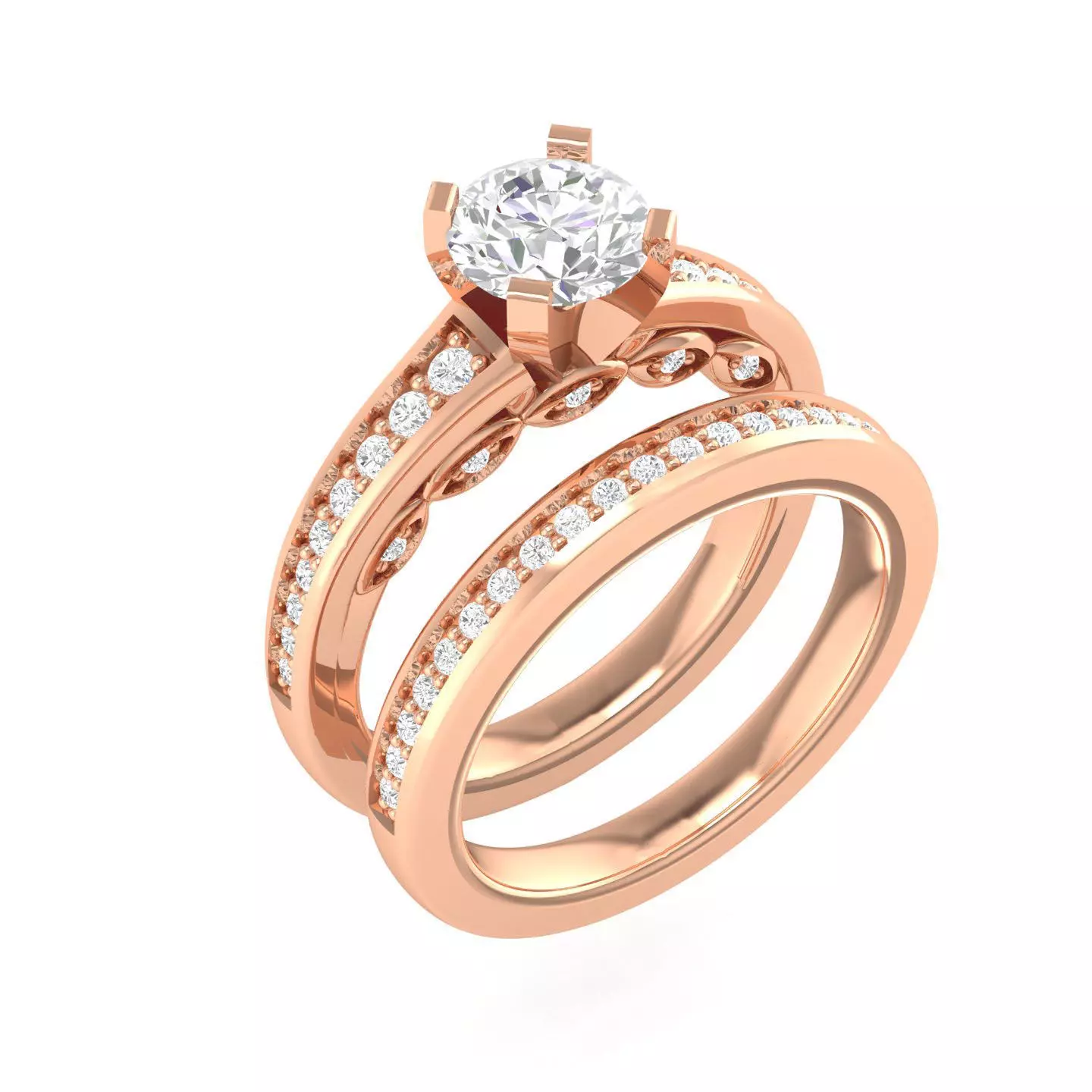 Solitaire Ring with Band - 137387 3D print model_0