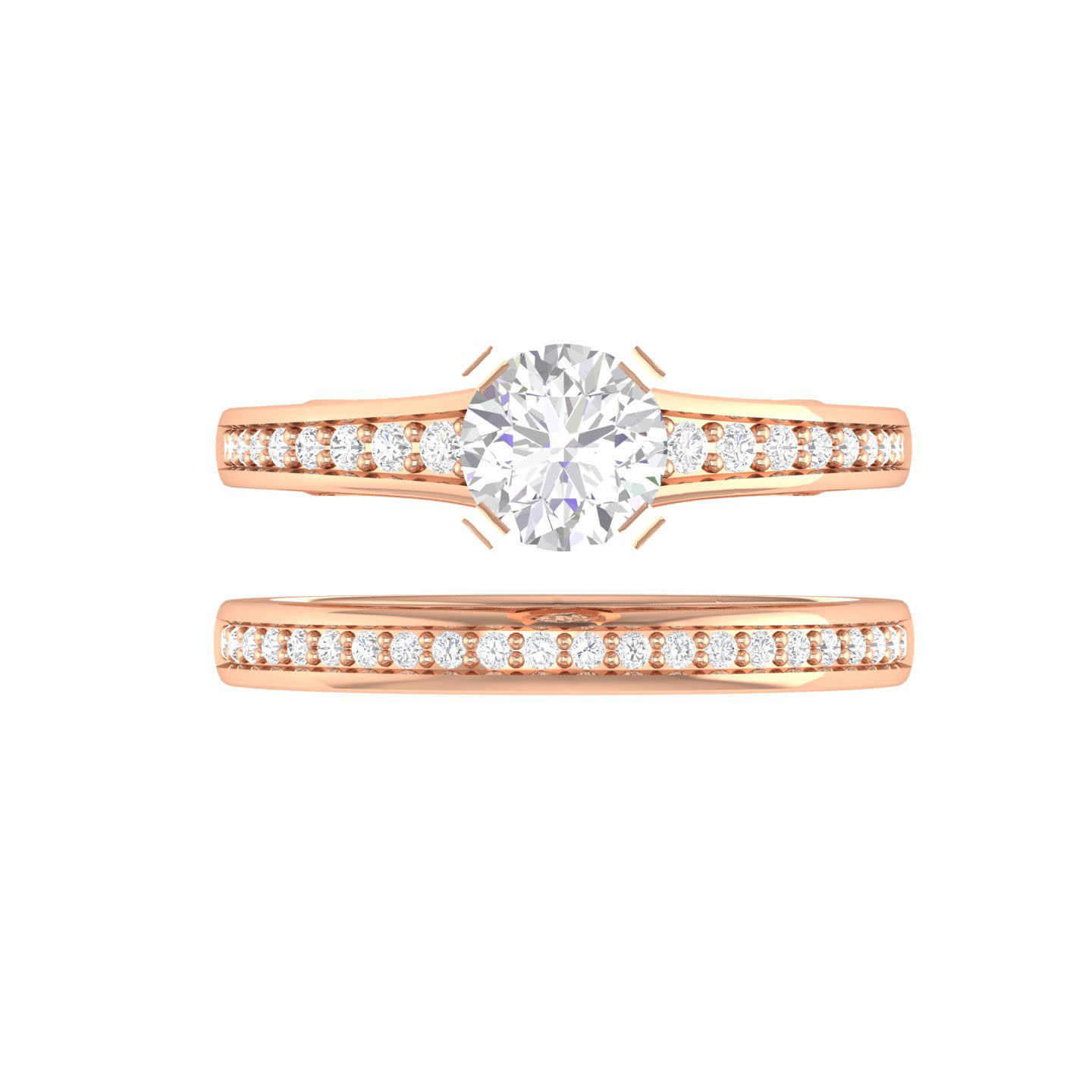Solitaire Ring with Band - 137387 3D print model_1