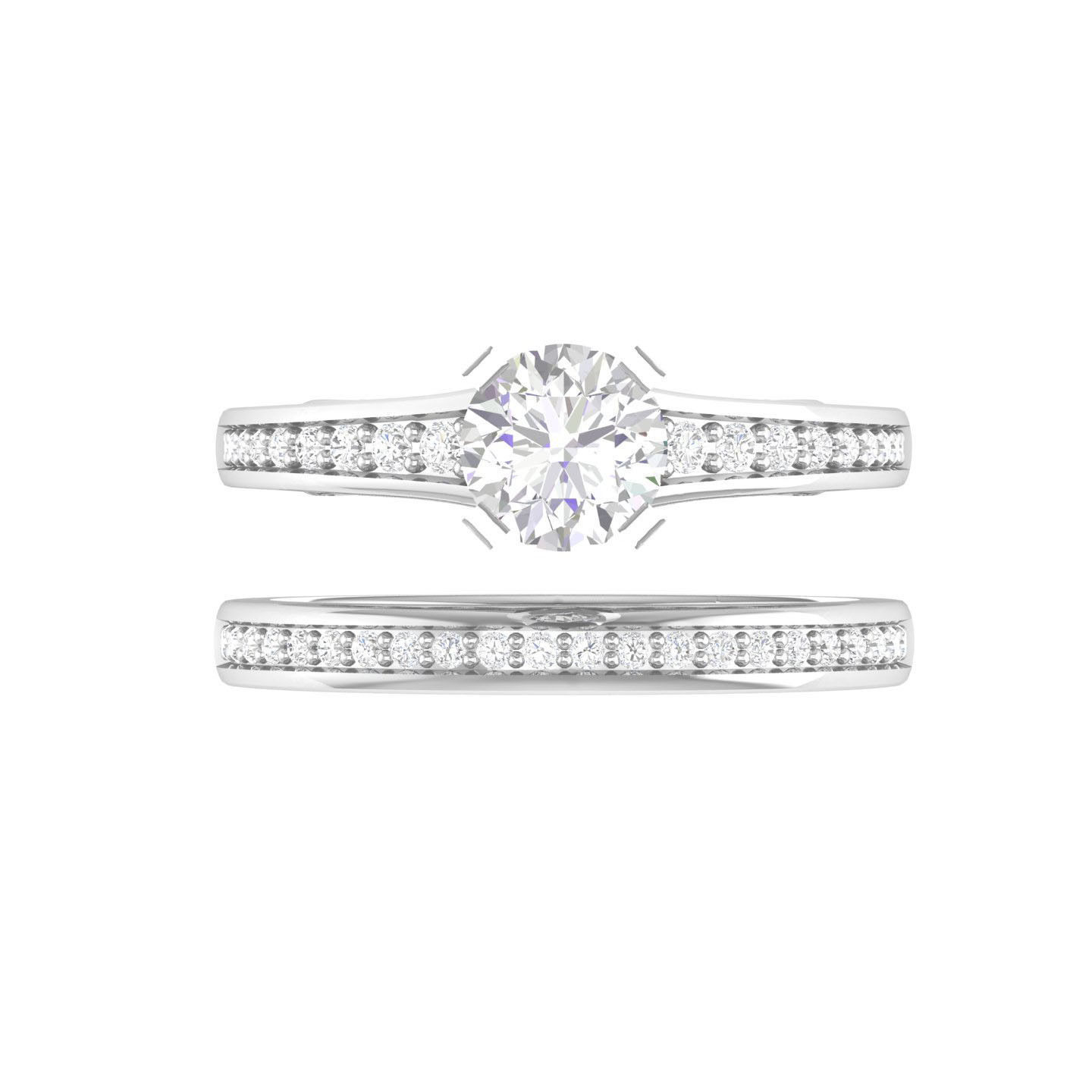 Solitaire Ring with Band - 137387 3D print model_4