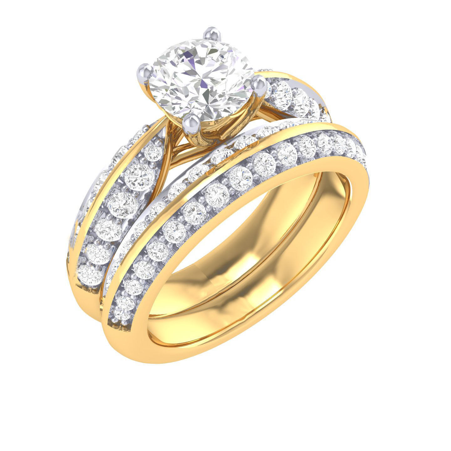 Solitaire Ring with Band - 137382 3D print model_11