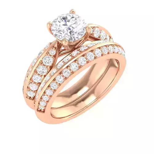 Solitaire Ring with Band - 137382 3D print model