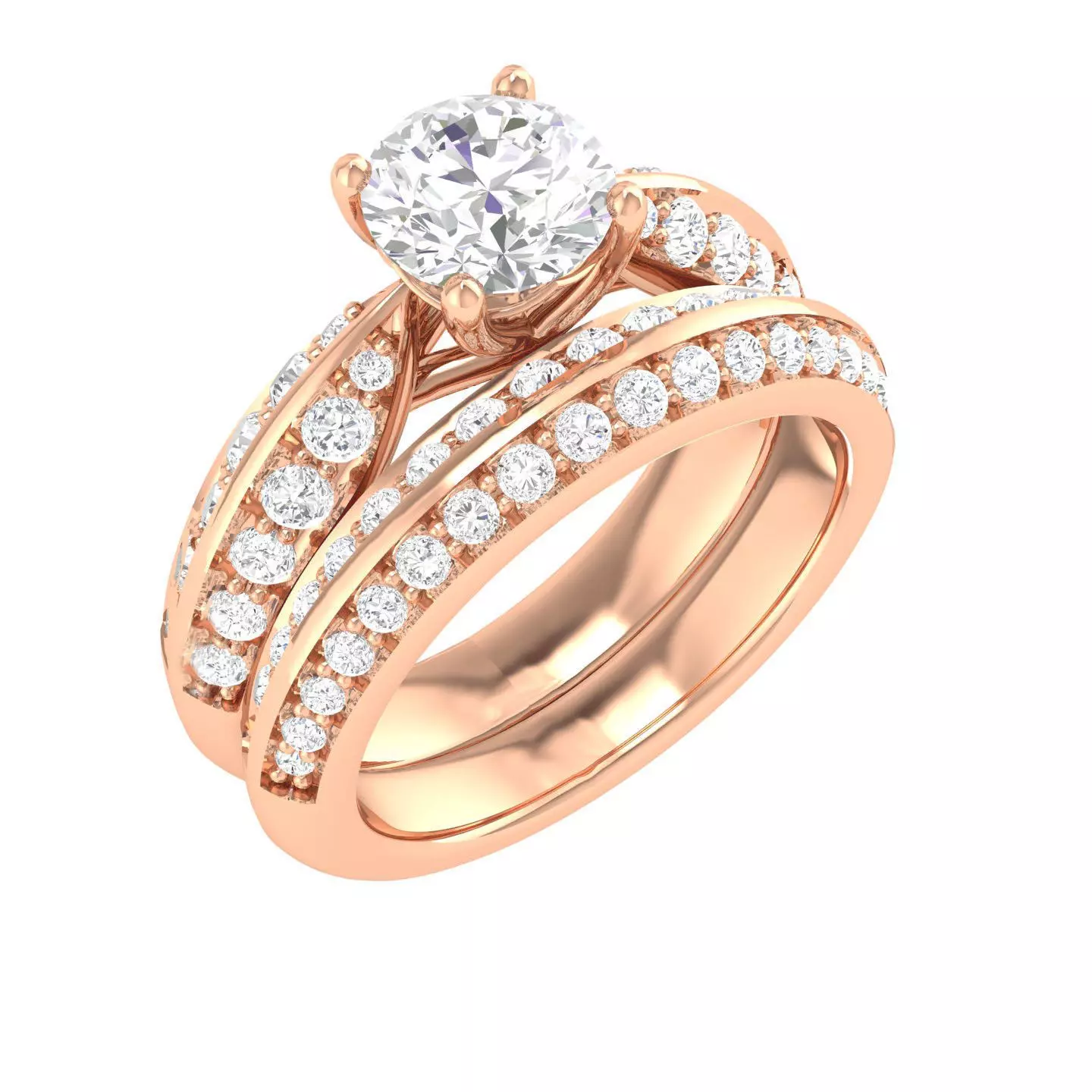 Solitaire Ring with Band - 137382 3D print model_0