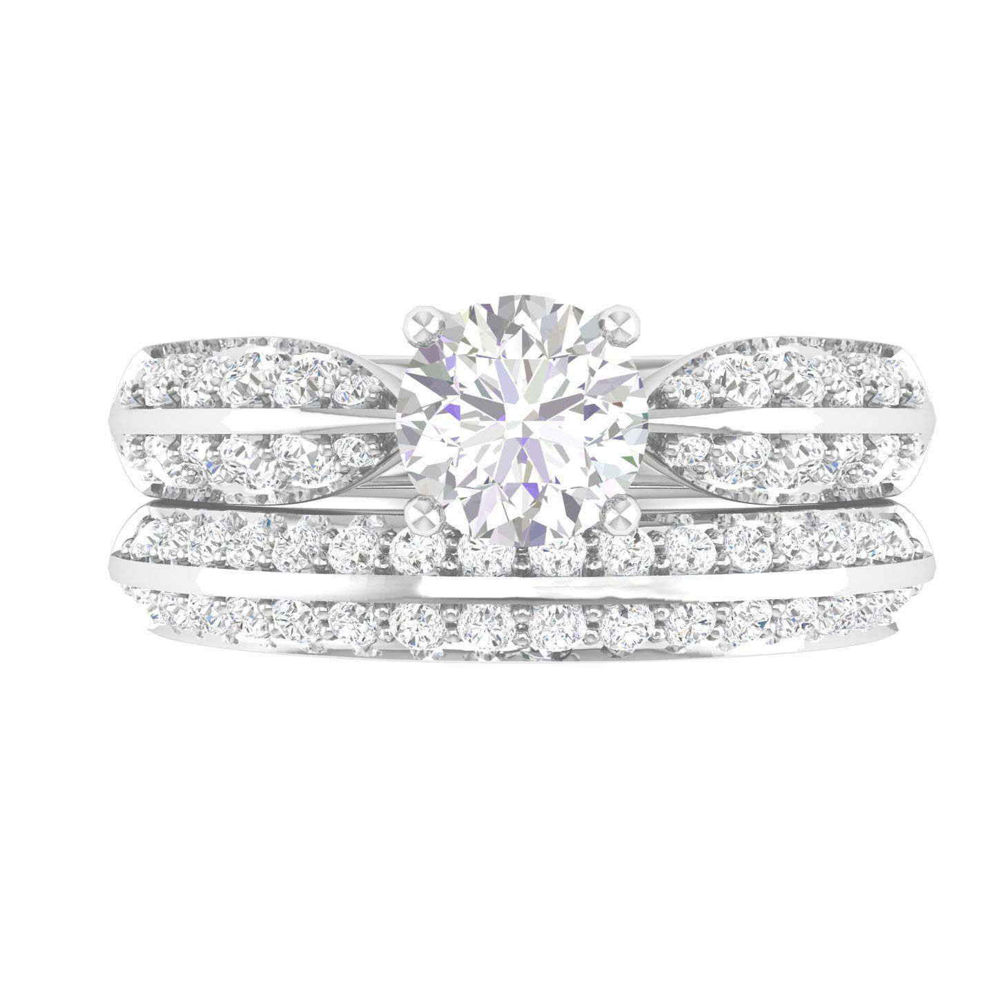 Solitaire Ring with Band - 137382 3D print model_4