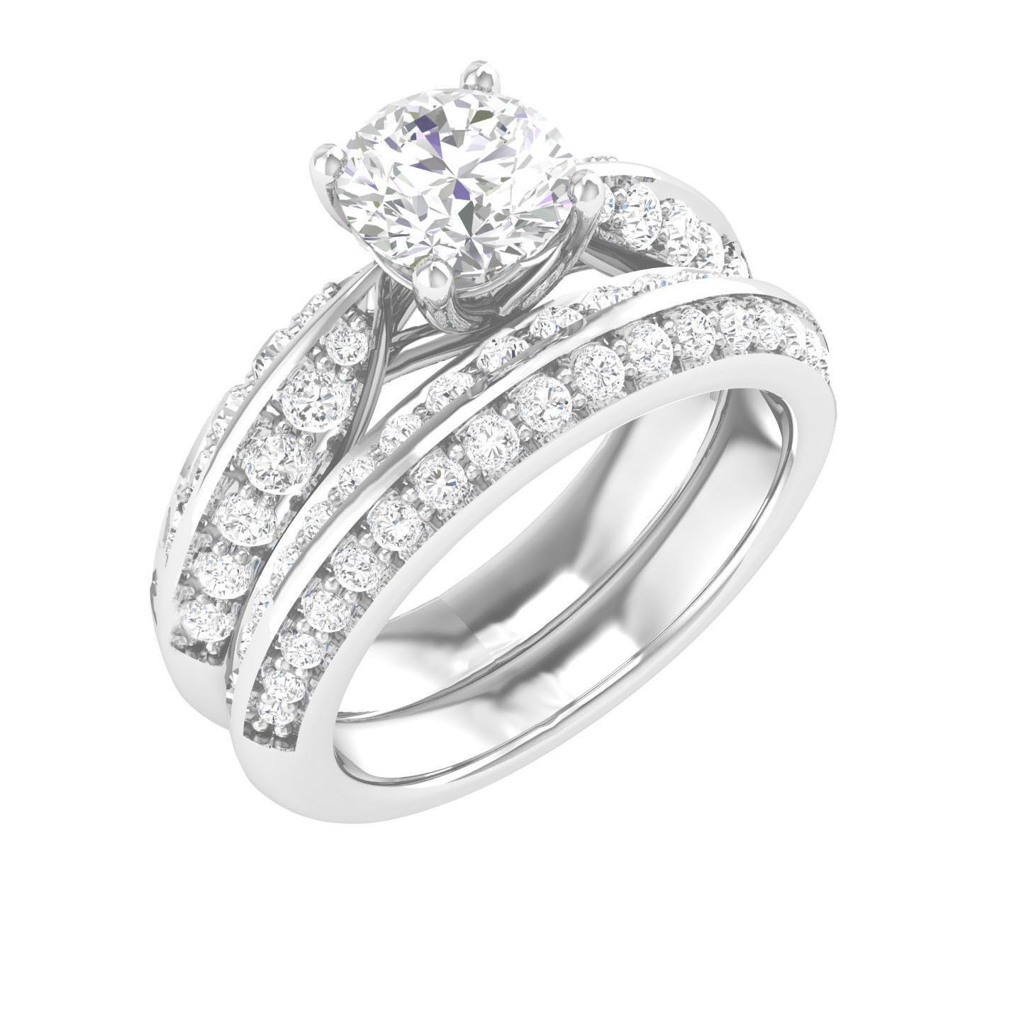 Solitaire Ring with Band - 137382 3D print model_7