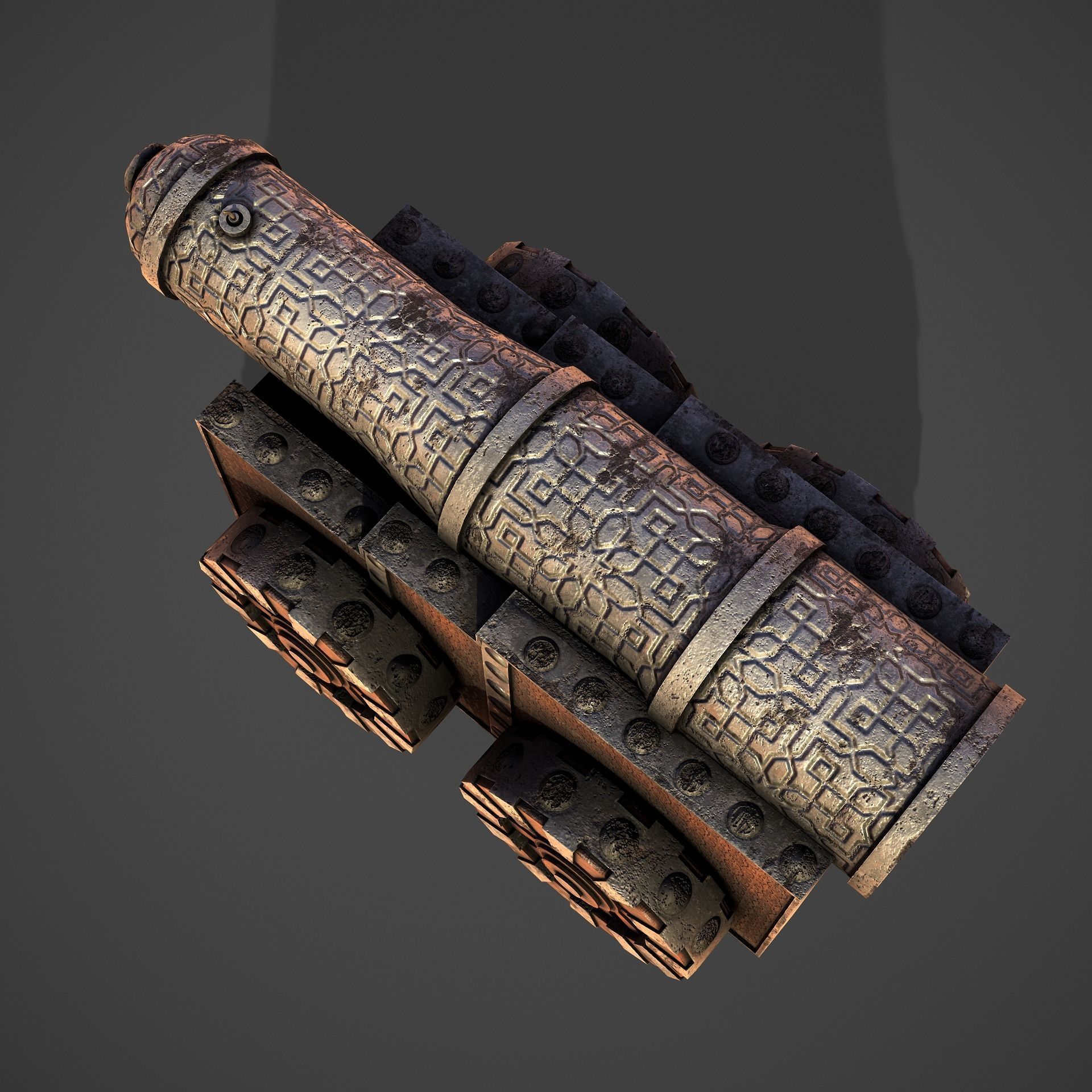 Battle Cannon Low-poly 3D model_7