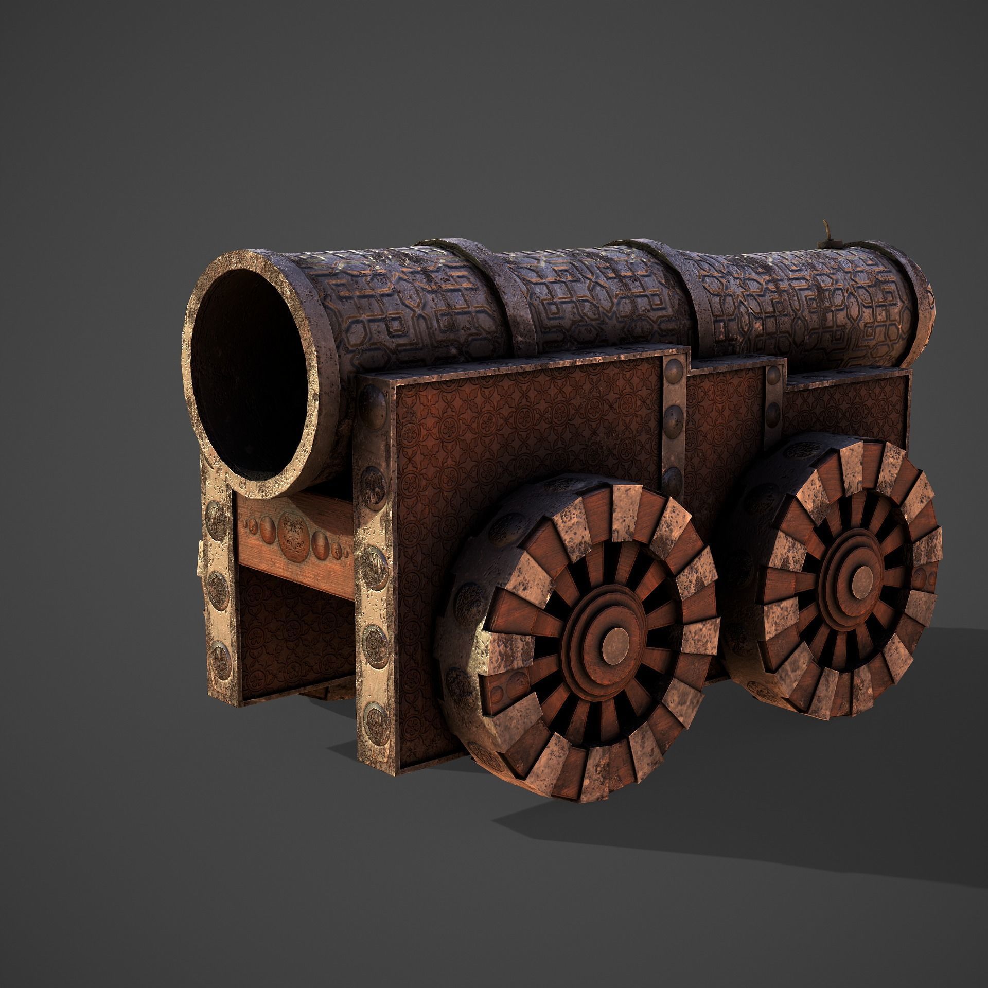 Battle Cannon Low-poly 3D model_2