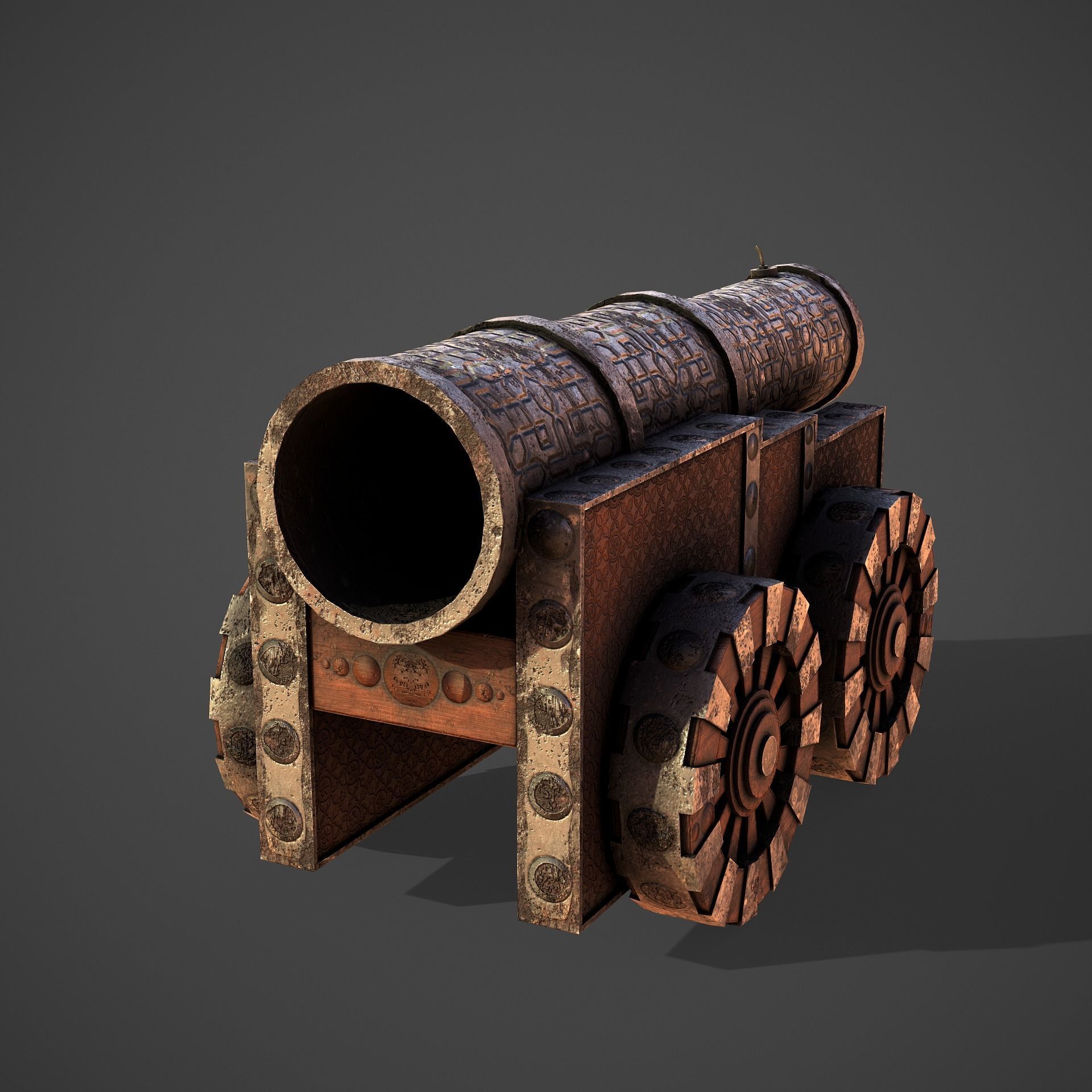 Battle Cannon Low-poly 3D model_8