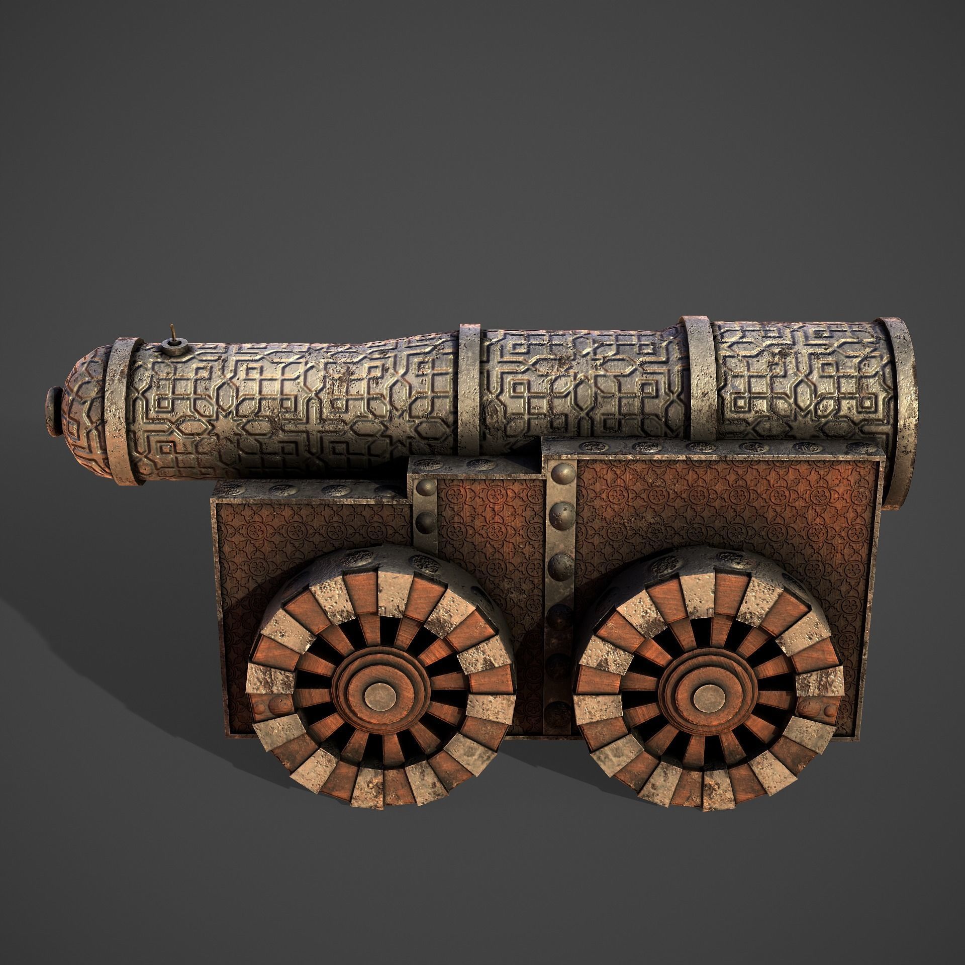 Battle Cannon Low-poly 3D model_5