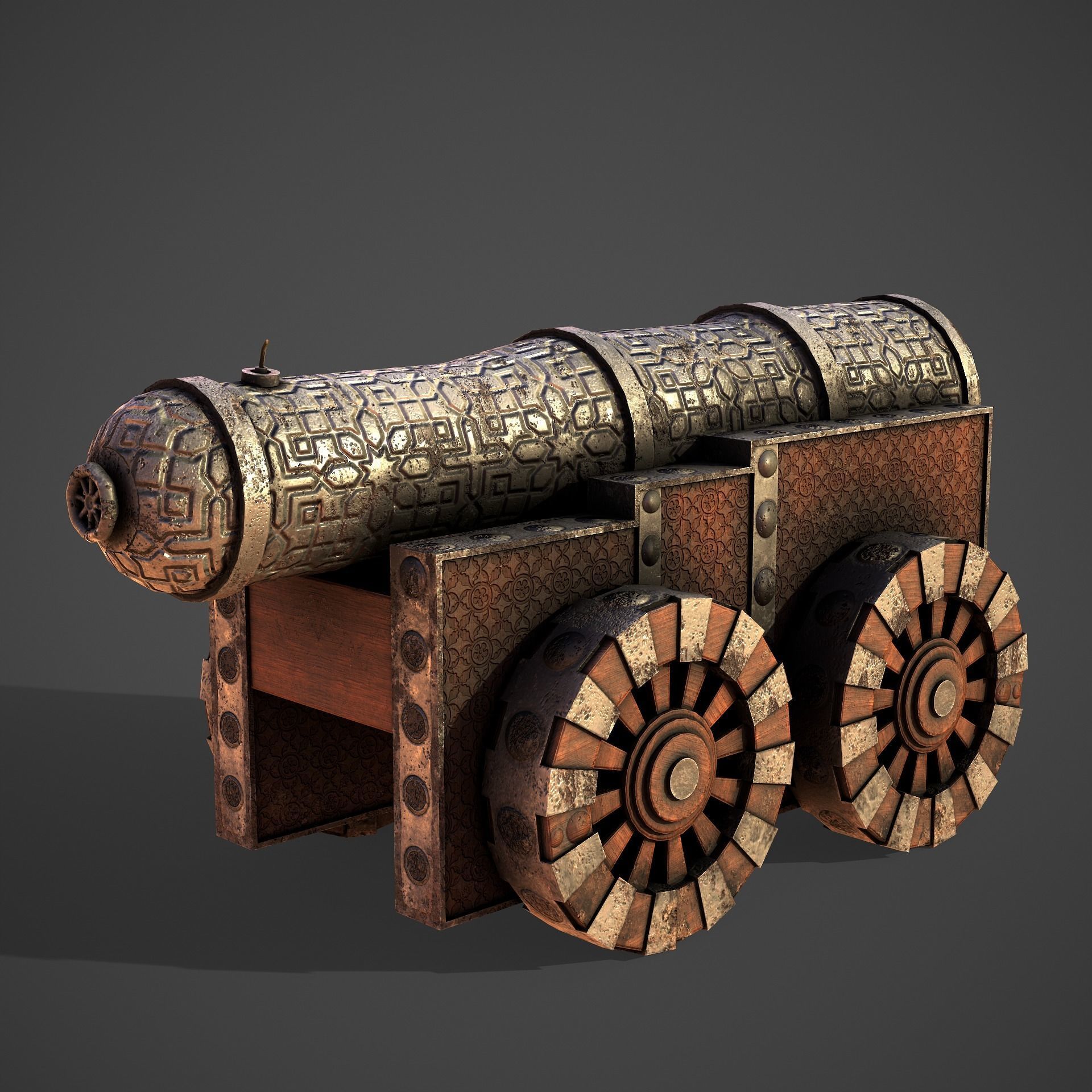 Battle Cannon Low-poly 3D model_4