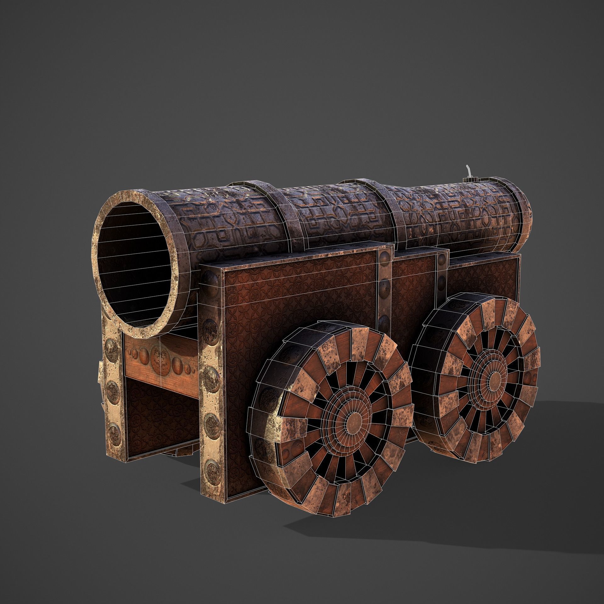 Battle Cannon Low-poly 3D model_10