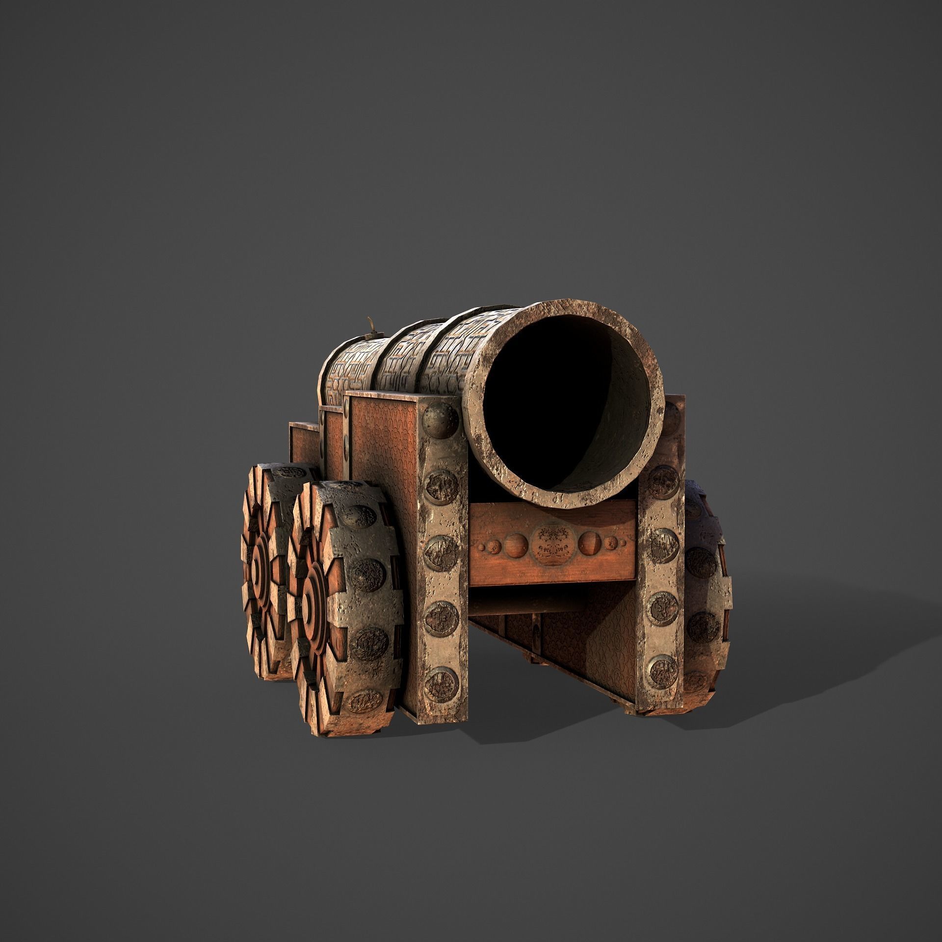 Battle Cannon Low-poly 3D model_6