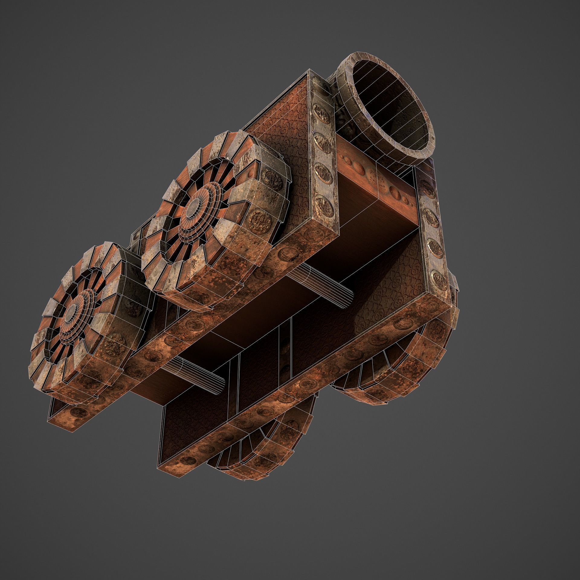 Battle Cannon Low-poly 3D model_12