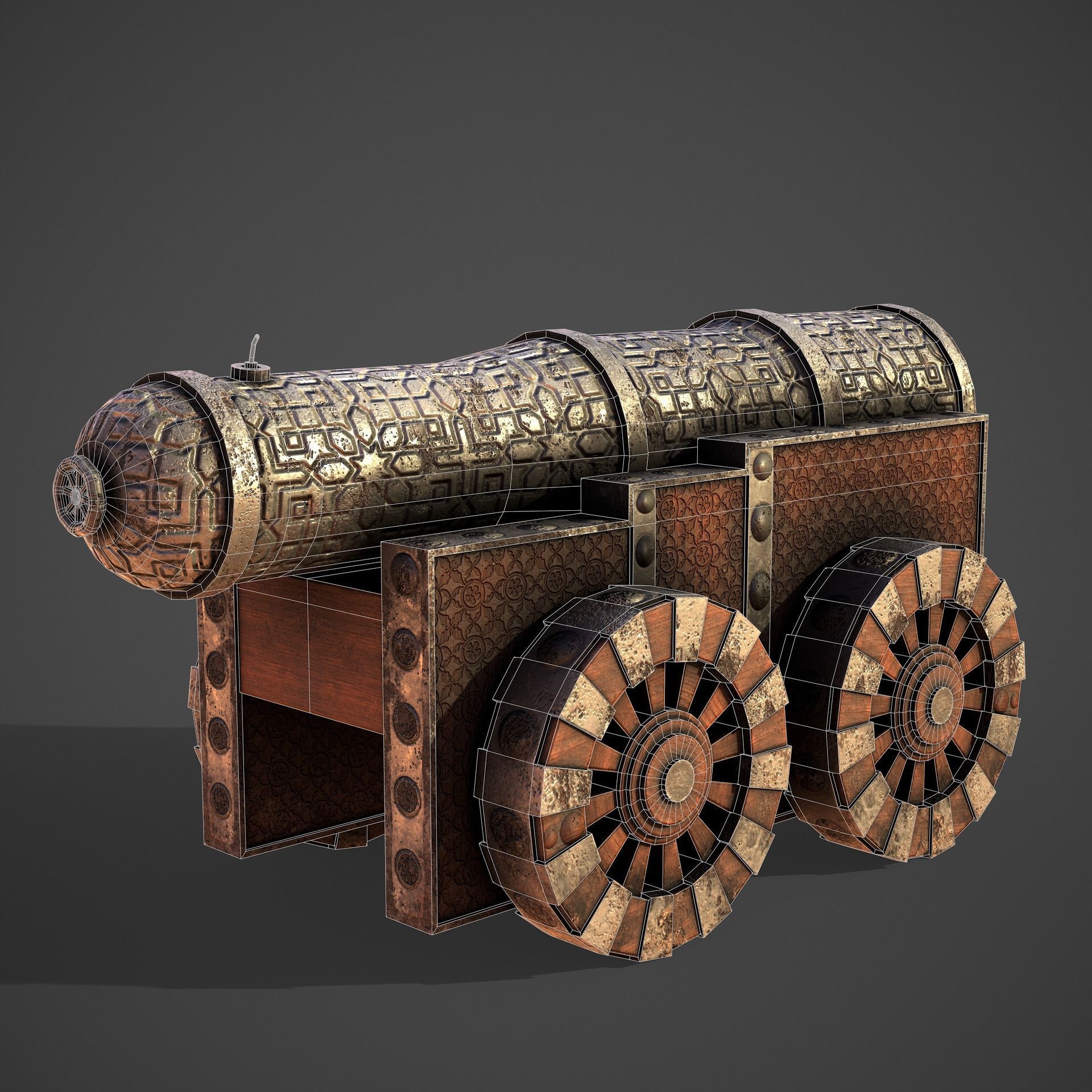 Battle Cannon Low-poly 3D model_11