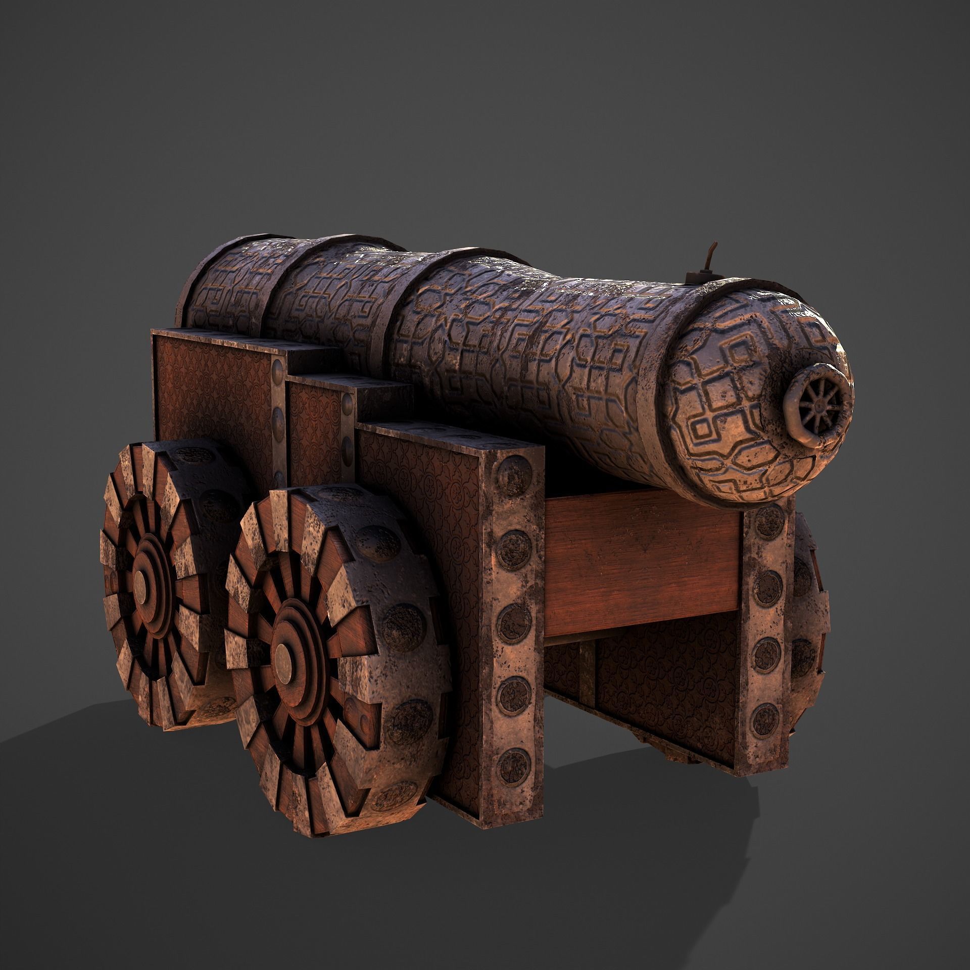 Battle Cannon Low-poly 3D model_3