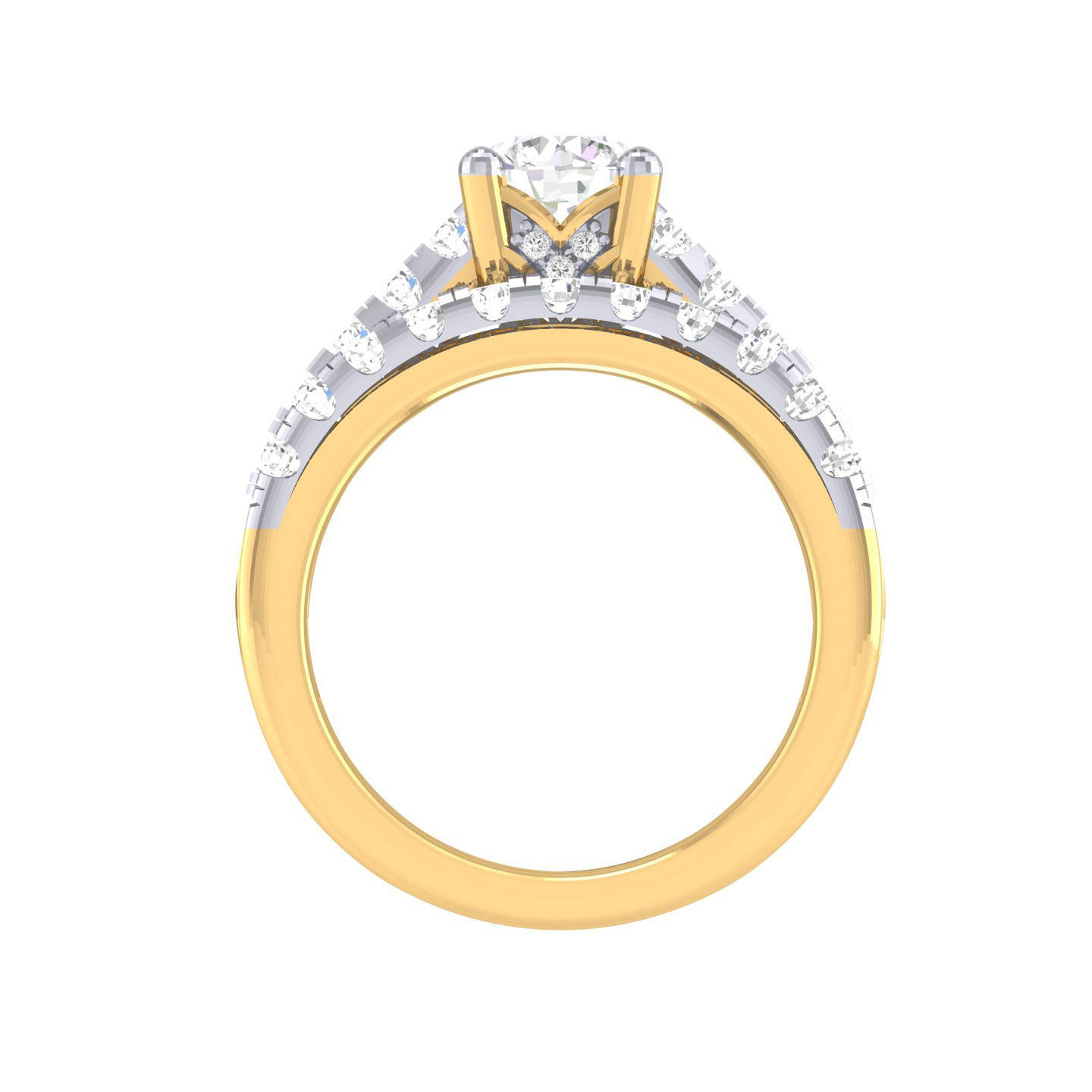 Solitaire Ring with Band - 137340 3D print model_10