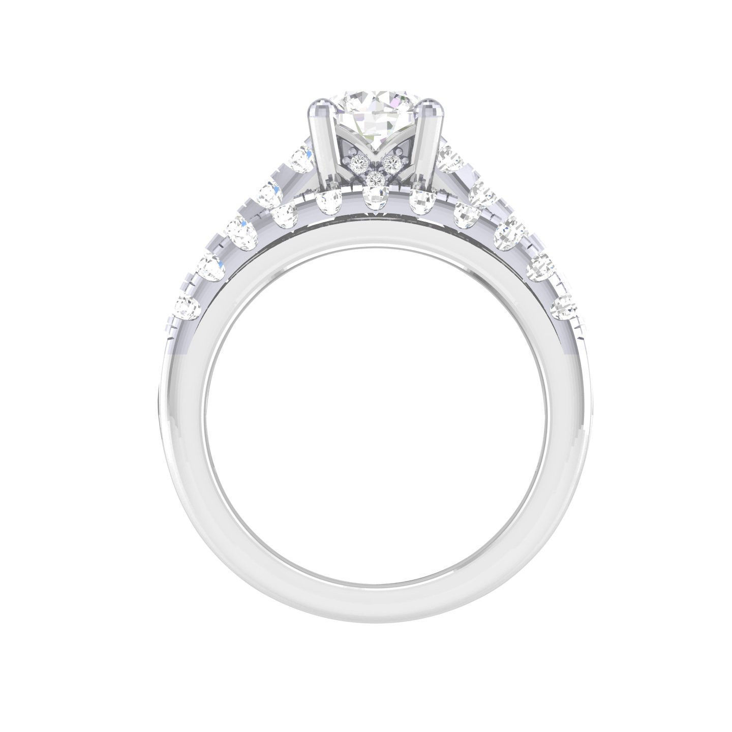 Solitaire Ring with Band - 137340 3D print model_6