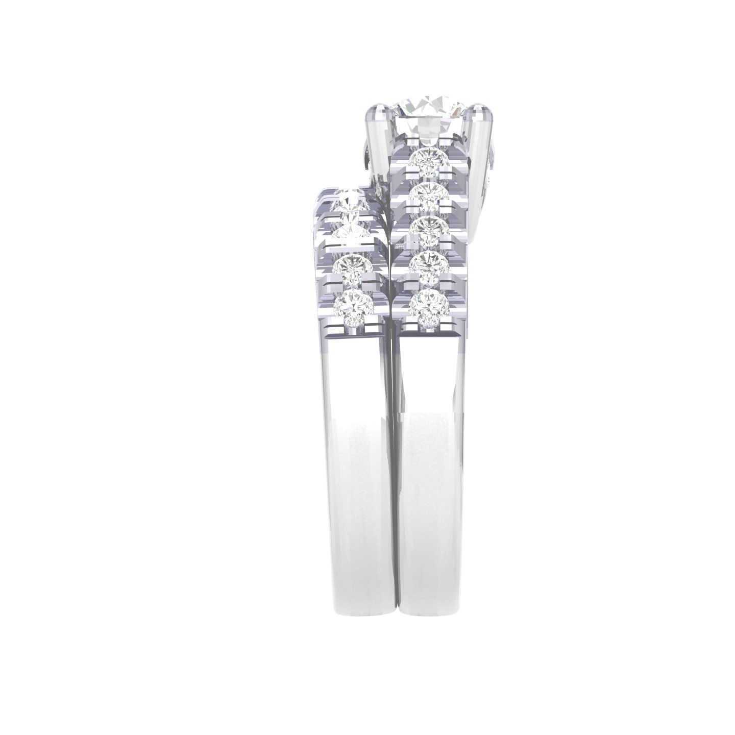 Solitaire Ring with Band - 137340 3D print model_7