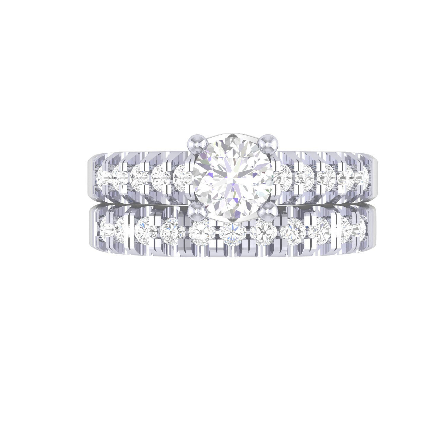 Solitaire Ring with Band - 137340 3D print model_5