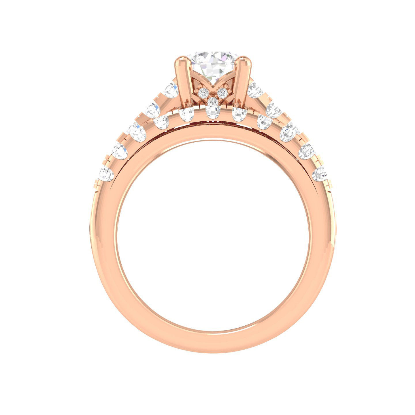 Solitaire Ring with Band - 137340 3D print model_2