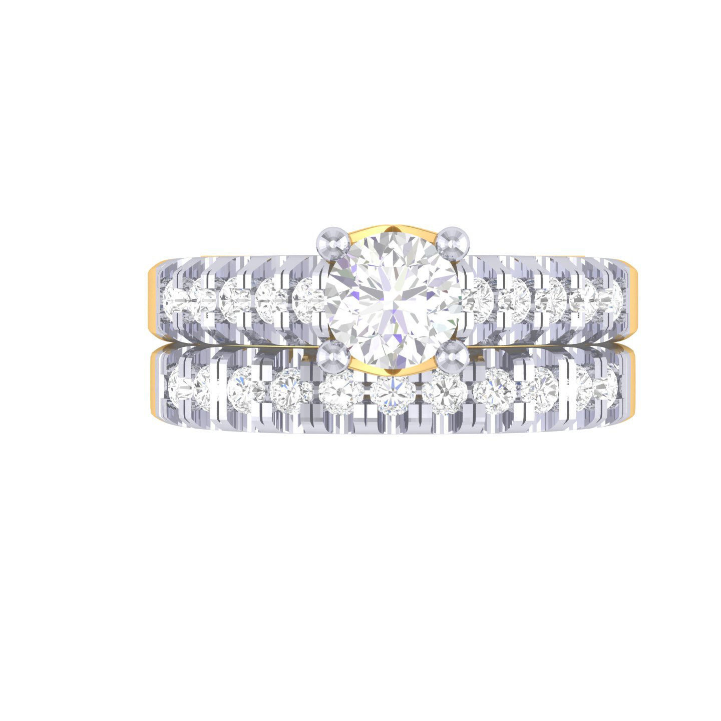 Solitaire Ring with Band - 137340 3D print model_9