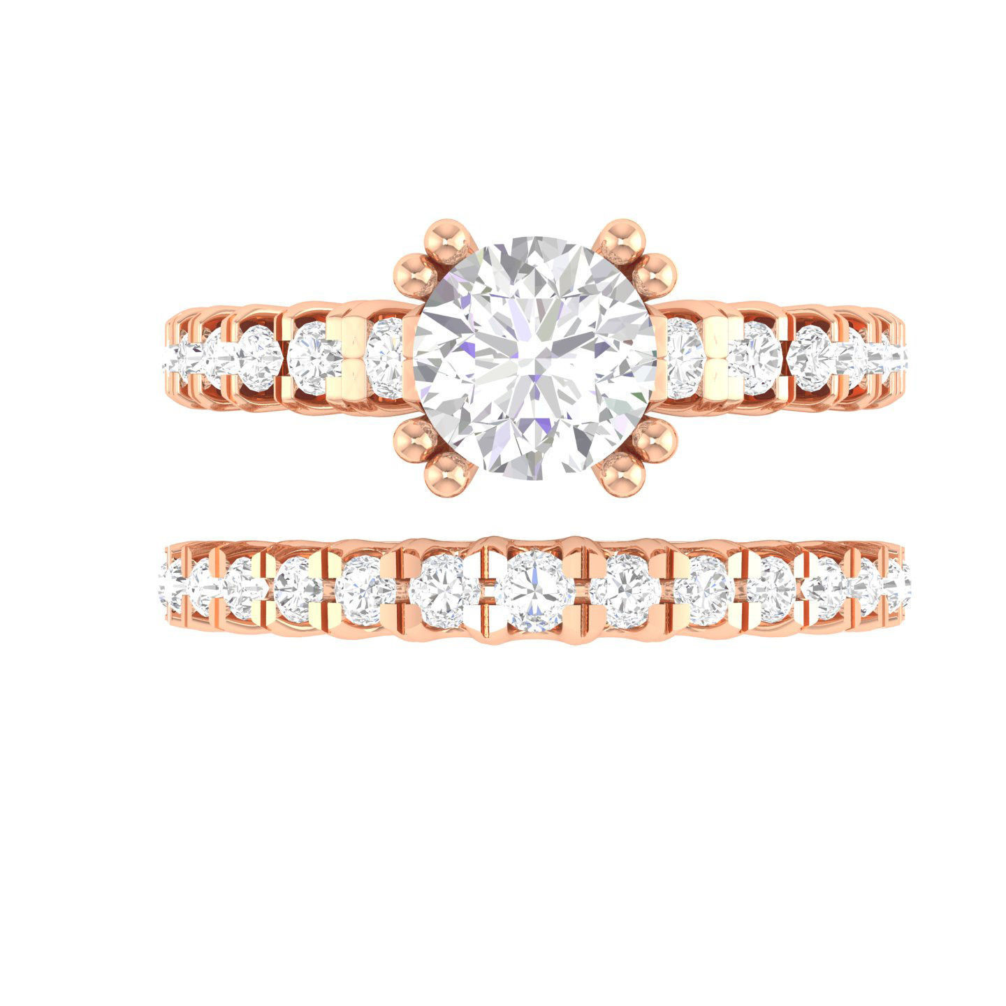 Solitaire Ring with Band - 137337 3D print model_1