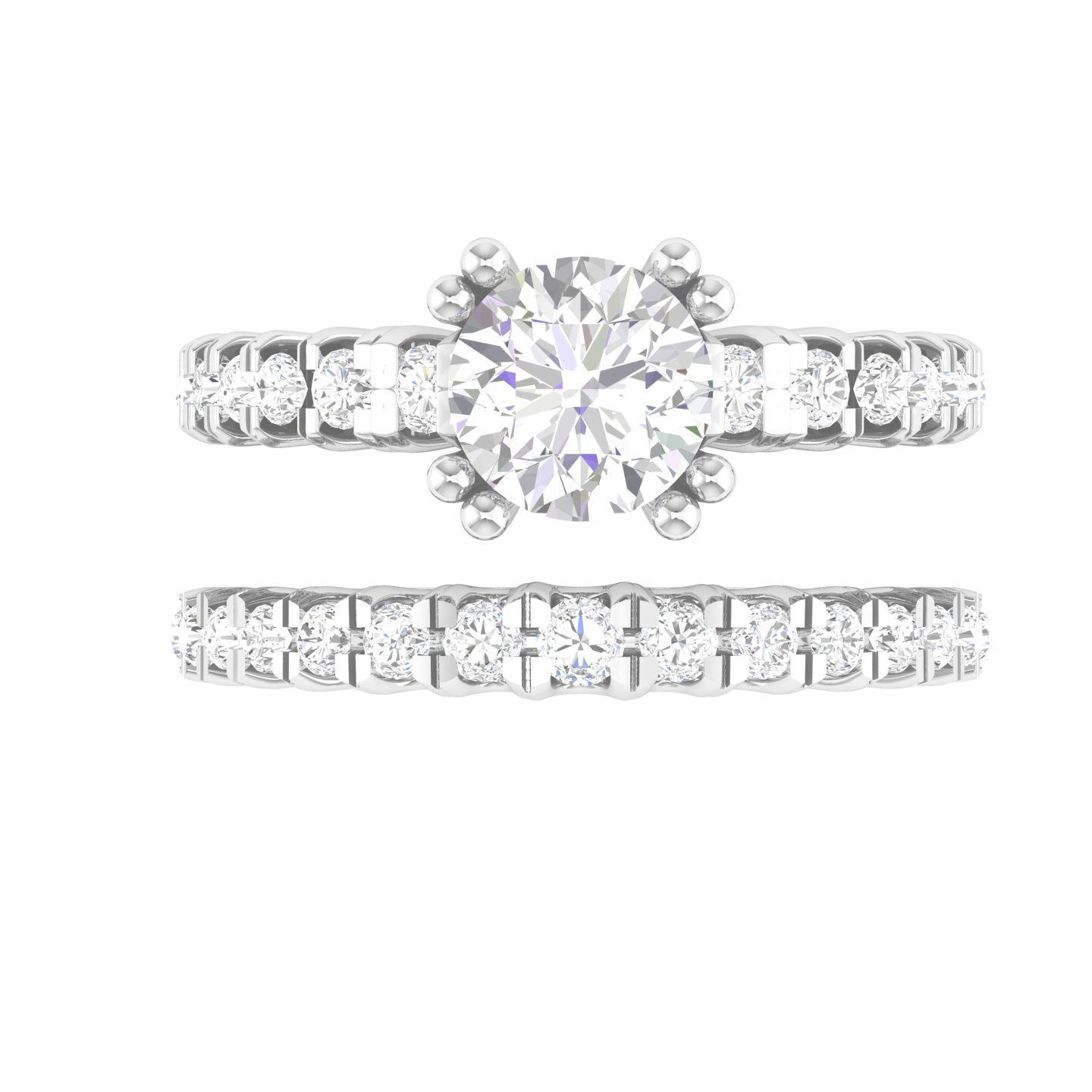 Solitaire Ring with Band - 137337 3D print model_4