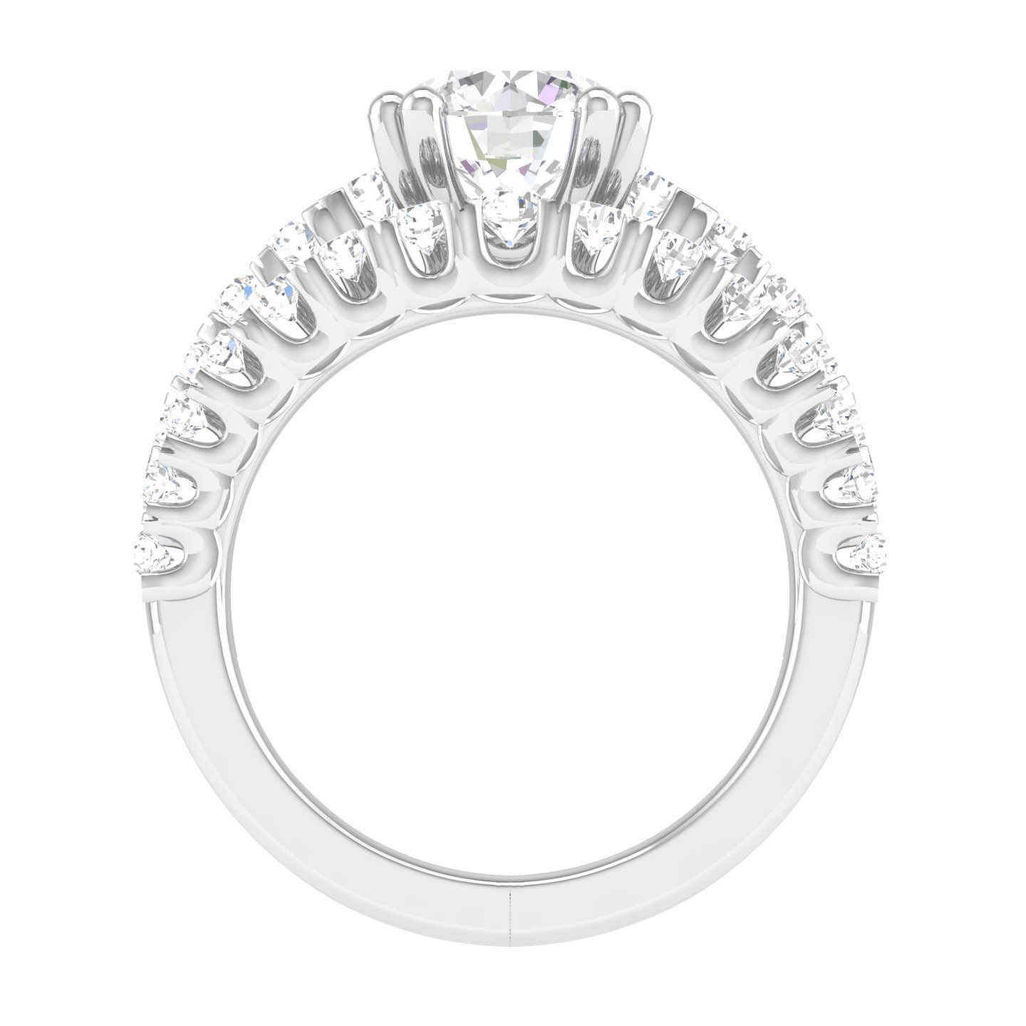 Solitaire Ring with Band - 137337 3D print model_5