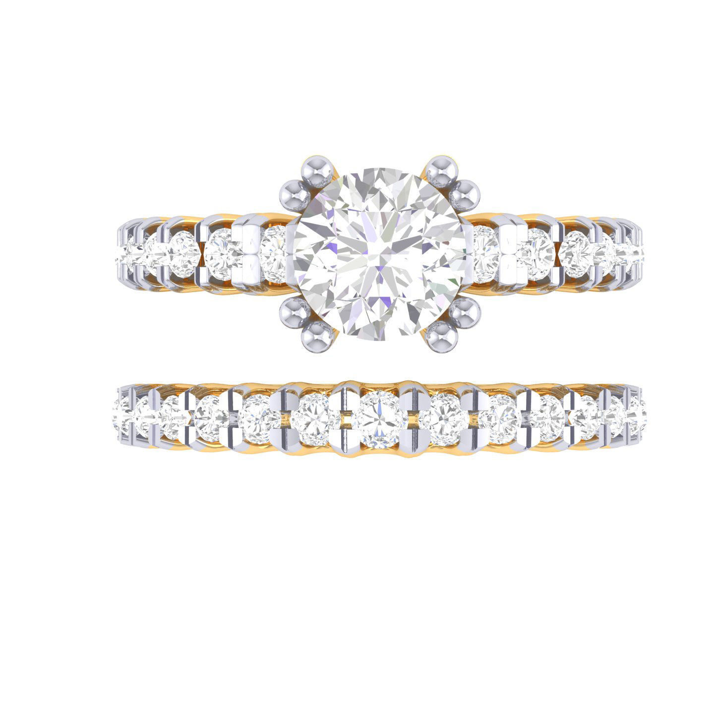 Solitaire Ring with Band - 137337 3D print model_8