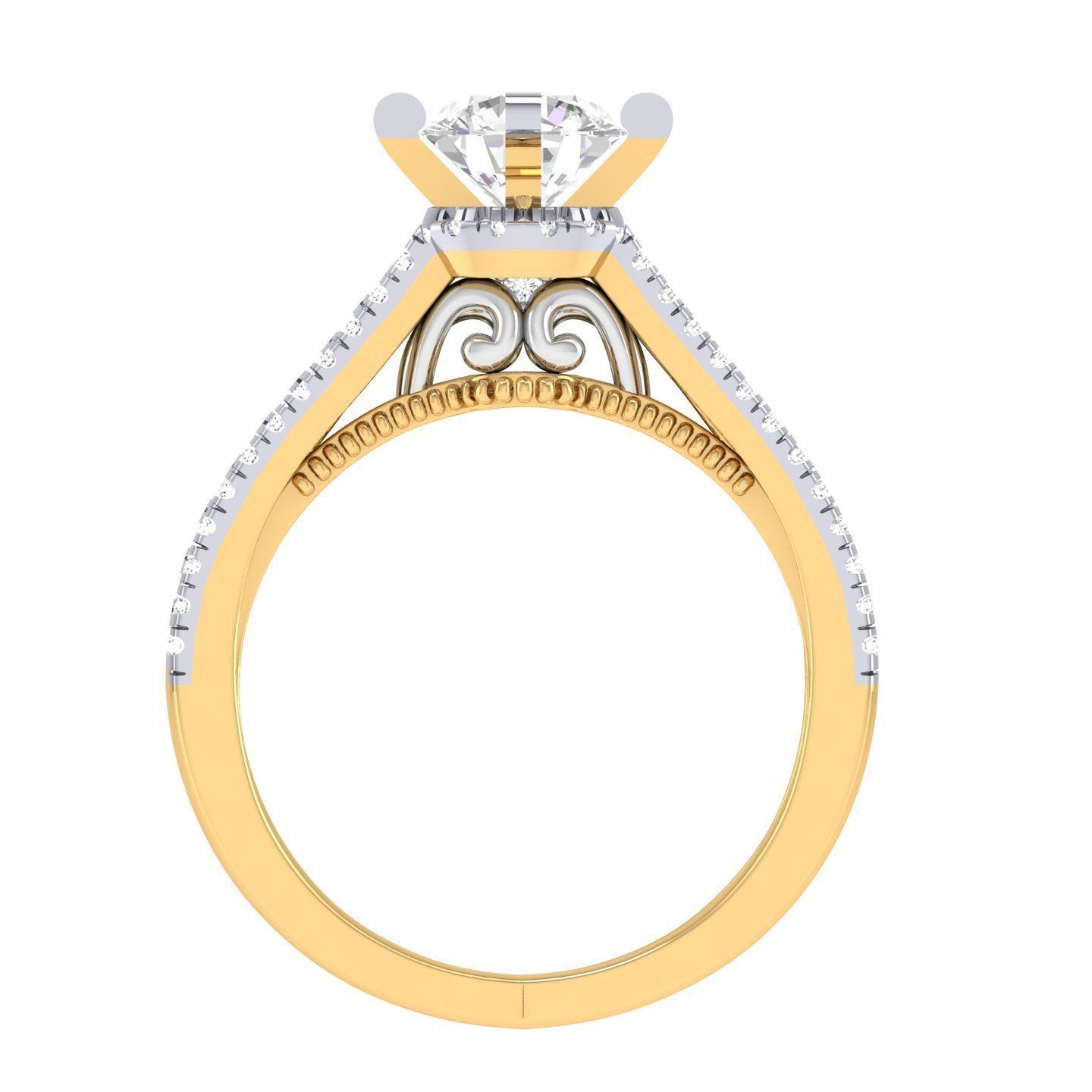 Solitaire Ring with Band - 137274 3D print model_9