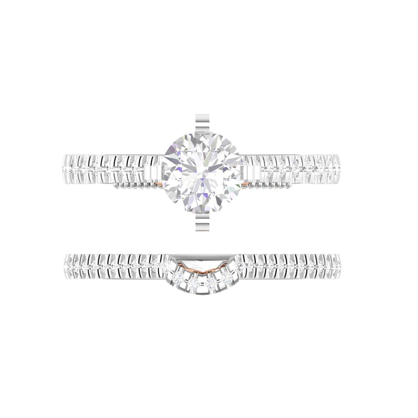Solitaire Ring with Band - 137274 3D print model_4