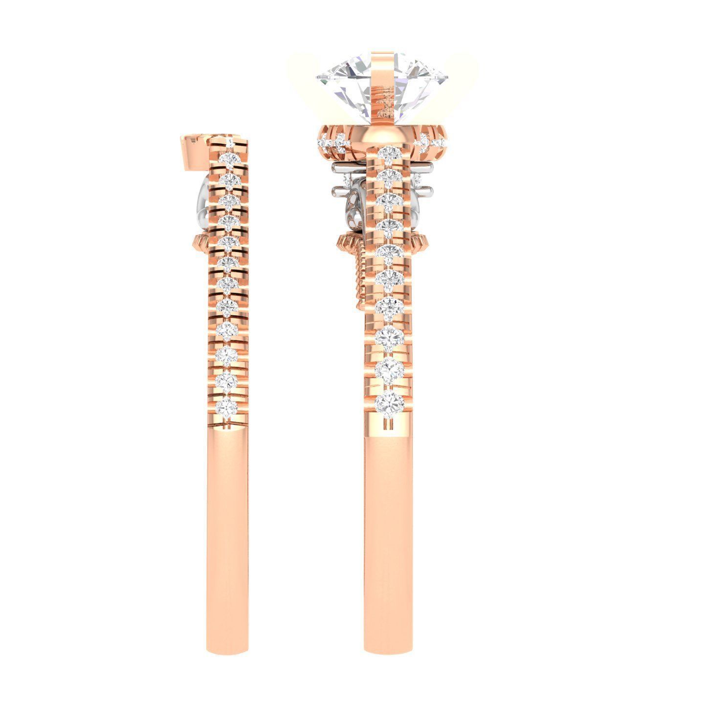 Solitaire Ring with Band - 137274 3D print model_3