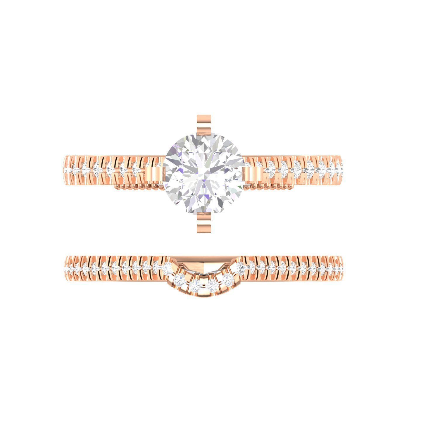 Solitaire Ring with Band - 137274 3D print model_1