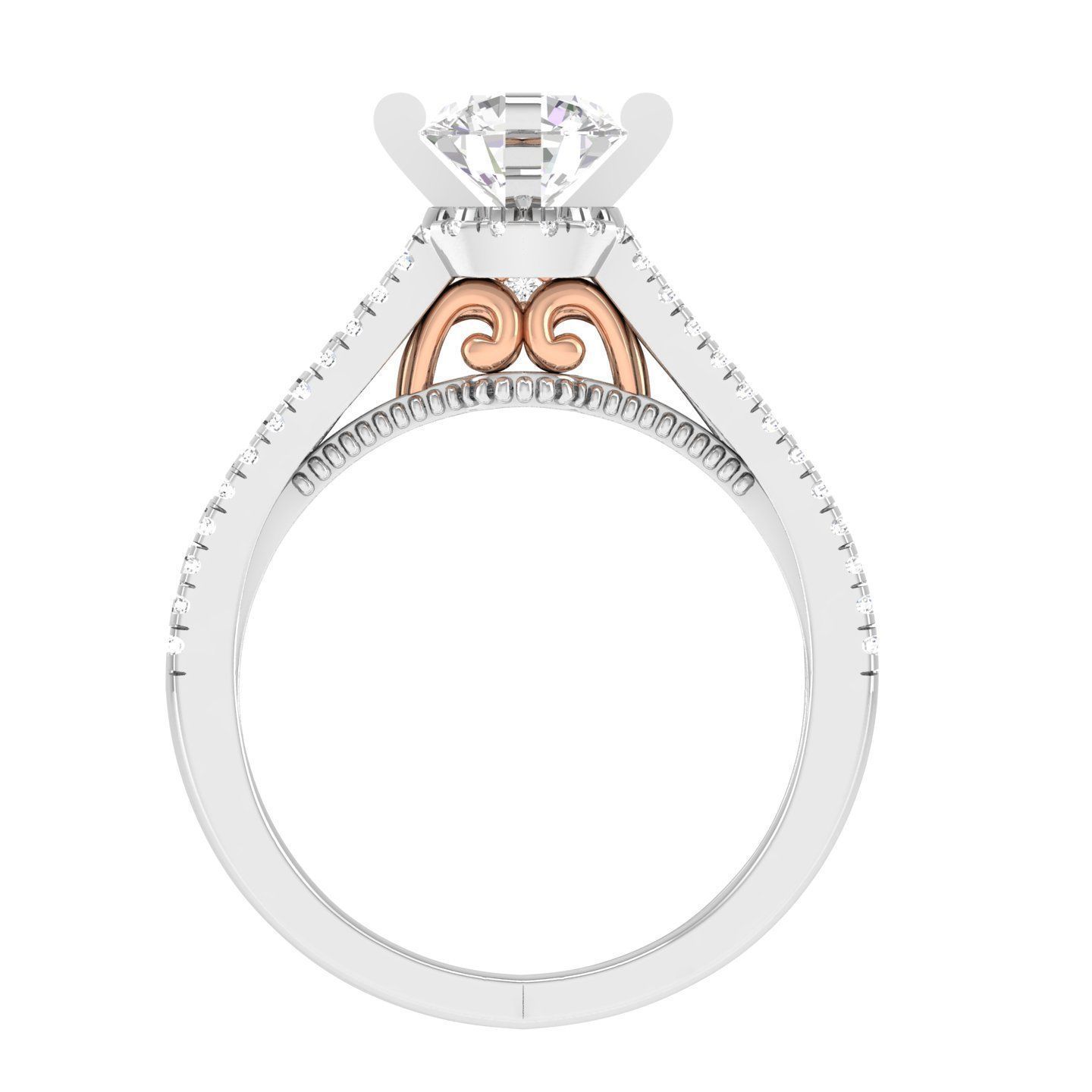 Solitaire Ring with Band - 137274 3D print model_5