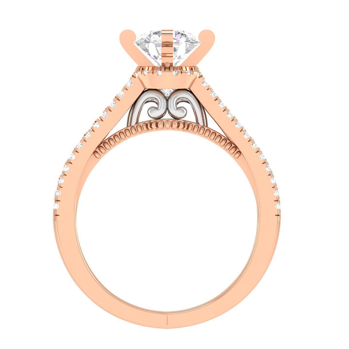 Solitaire Ring with Band - 137274 3D print model_2