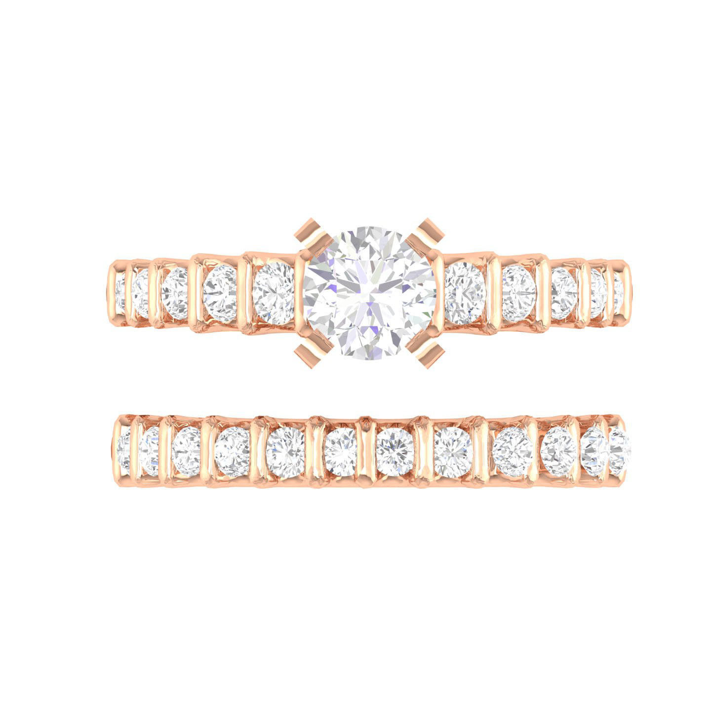 Solitaire Ring with Band - 137238 3D print model_1