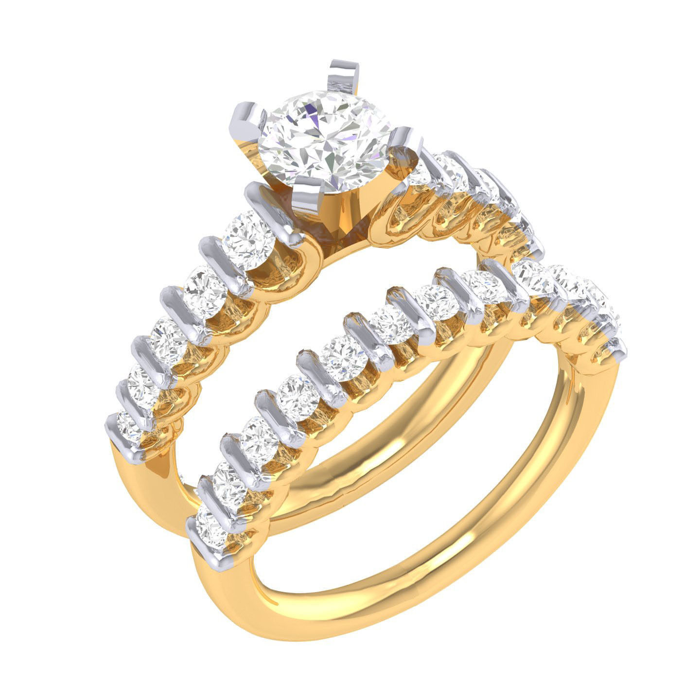 Solitaire Ring with Band - 137238 3D print model_11