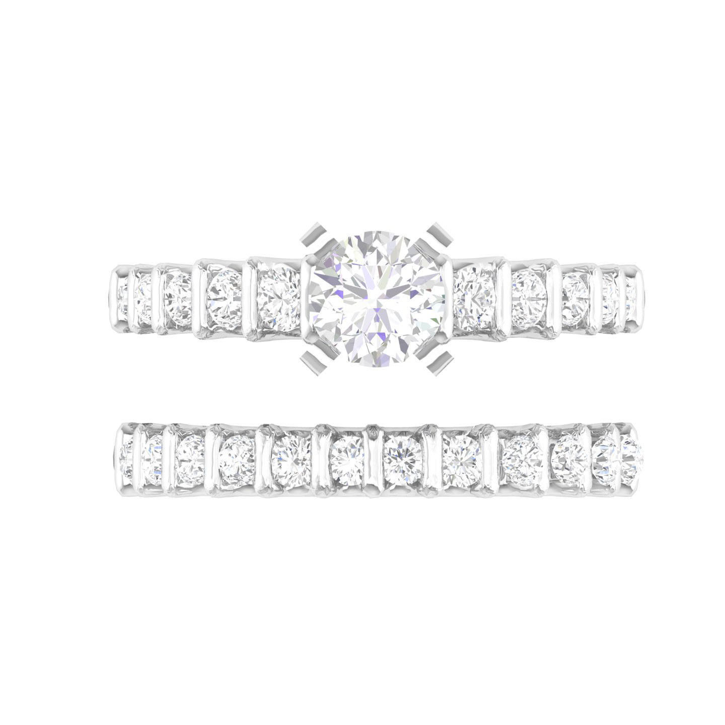 Solitaire Ring with Band - 137238 3D print model_4