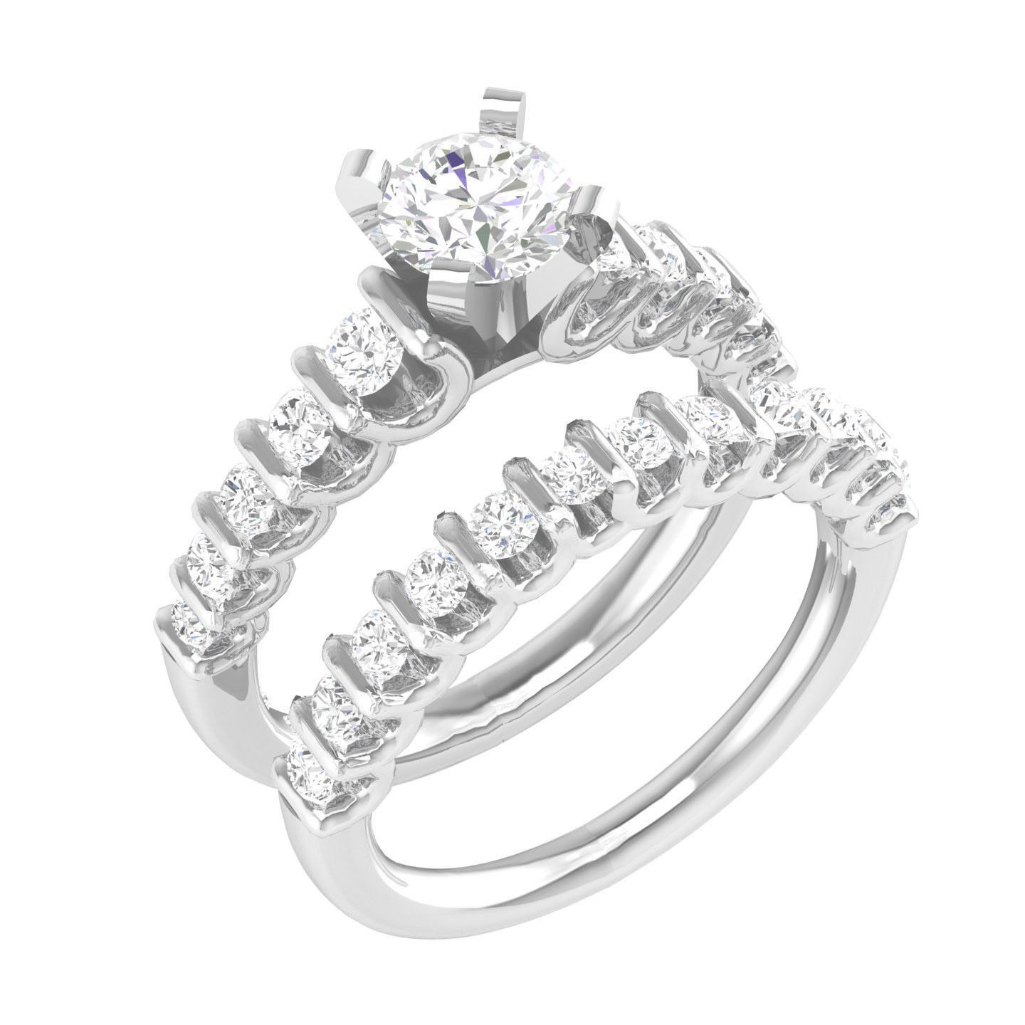Solitaire Ring with Band - 137238 3D print model_7