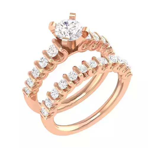 Solitaire Ring with Band - 137238 3D print model