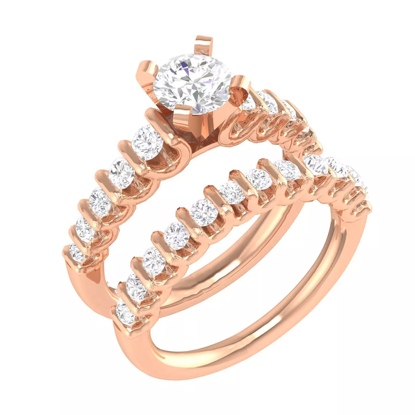 Solitaire Ring with Band - 137238 3D print model_0
