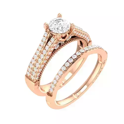 Solitaire Ring with Band - 137225 3D print model