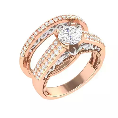 Solitaire Ring with Band - 137211 3D print model