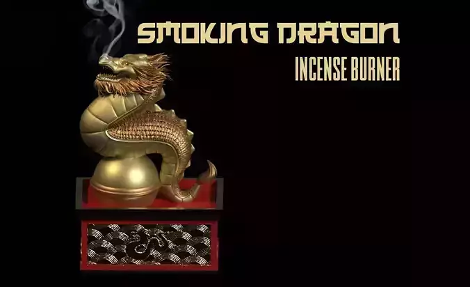 Smoking Asian Dragon - Incense Burner 
