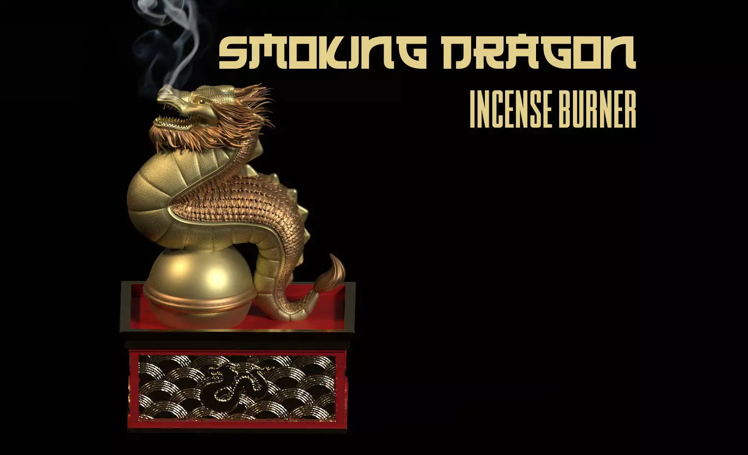 Smoking Asian Dragon - Incense Burner 3D print model