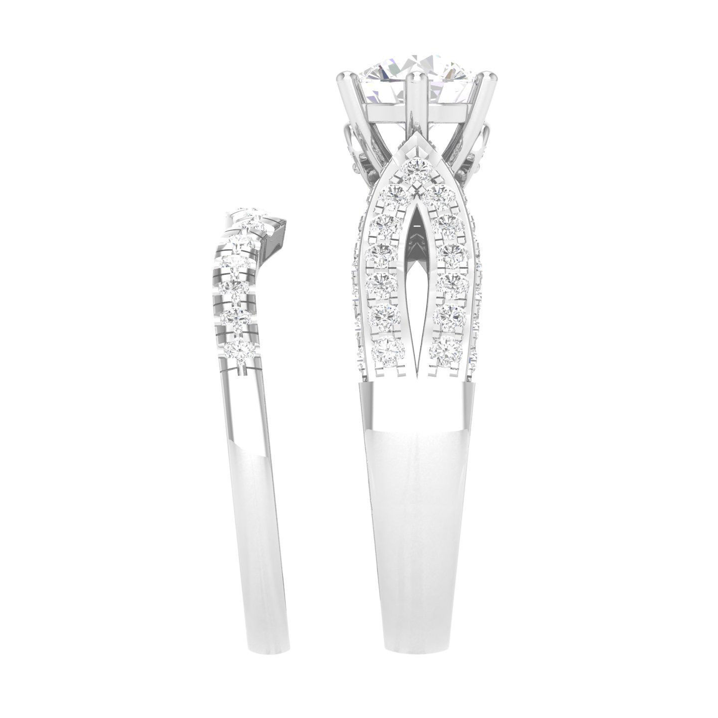 Solitaire Ring with Band - 137195 3D print model_6